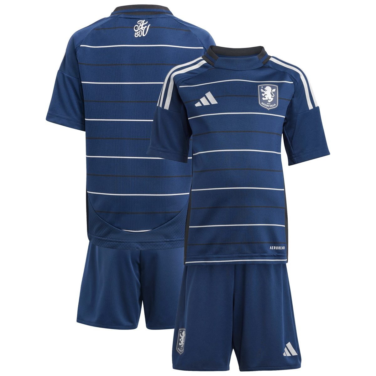 aston villa adidas third mini kit 2024-25 with custom printing Collection | Authentic Aston Villa Shirts