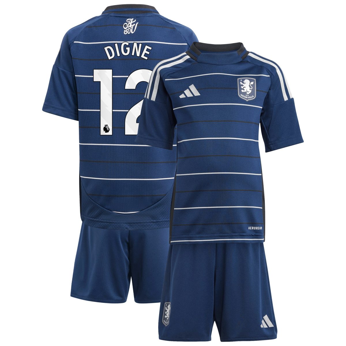 aston villa adidas third minikit 2024-25 with digne 12 printing Collection | Authentic Aston Villa Shirts