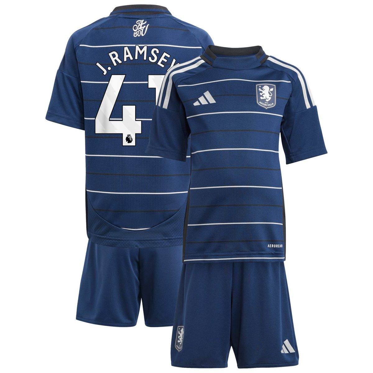 aston villa adidas third minikit 2024-25 with j. ramsey 41 printing Collection | Authentic Aston Villa Shirts