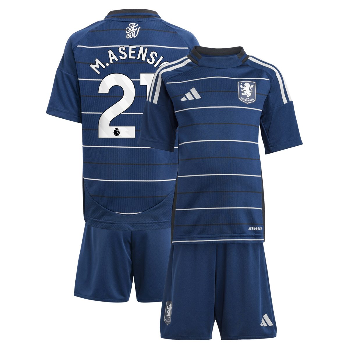 aston villa adidas third minikit 2024-25 with m.asensio 21 printing Collection | Authentic Aston Villa Shirts