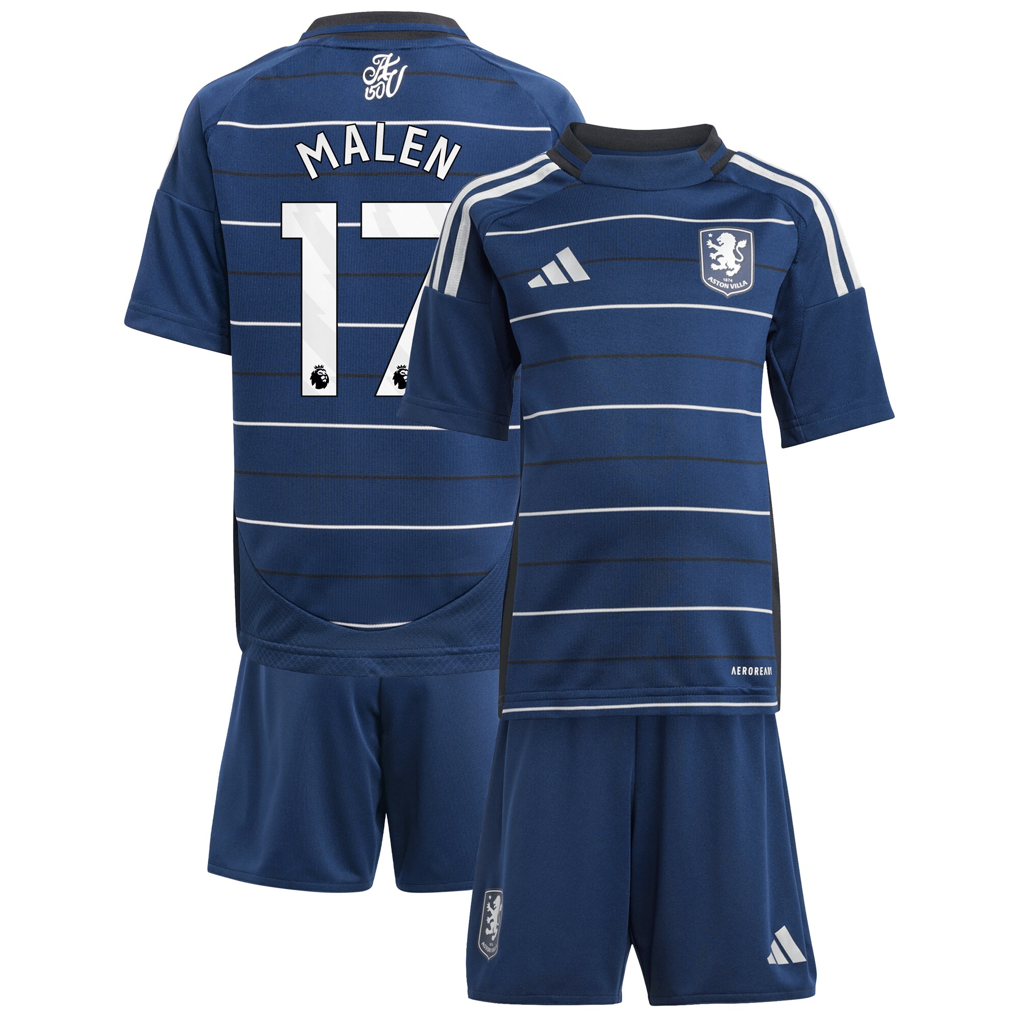 aston villa adidas third minikit 2024-25 with malen 17 printing Collection | Authentic Aston Villa Shirts
