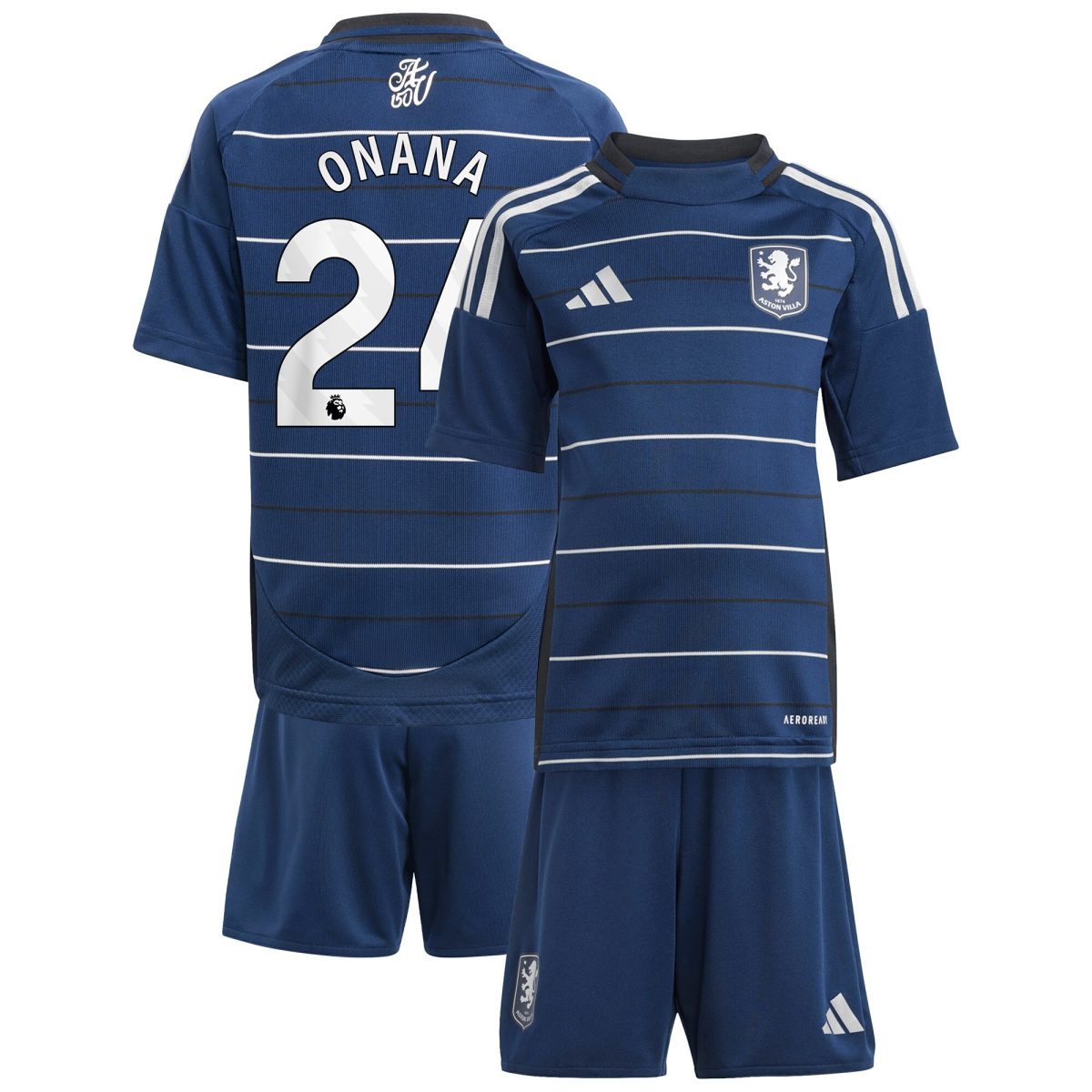 aston villa adidas third minikit 2024-25 with onana 24 printing Collection | Authentic Aston Villa Shirts