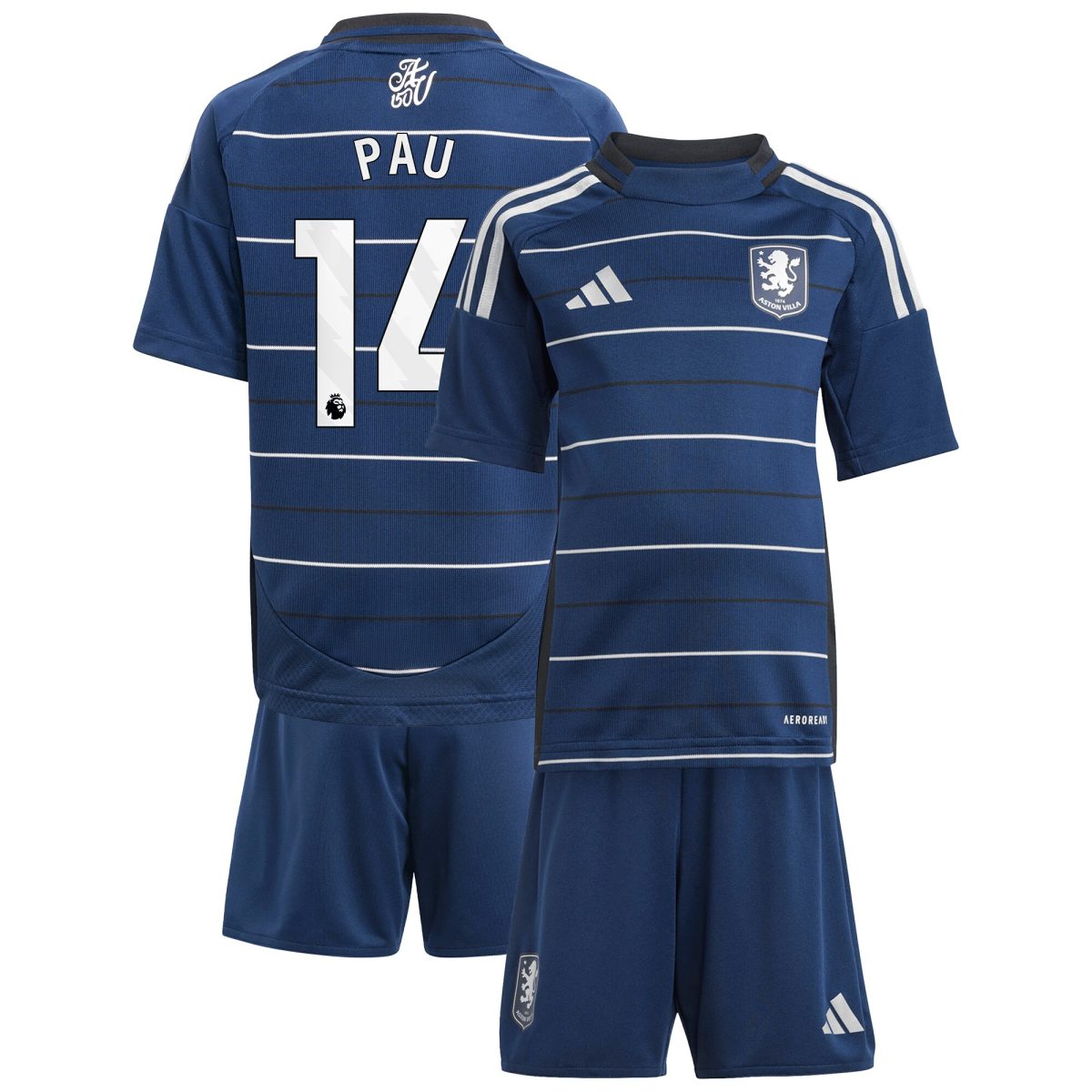 aston villa adidas third minikit 2024-25 with pau 14 printing Collection | Authentic Aston Villa Shirts