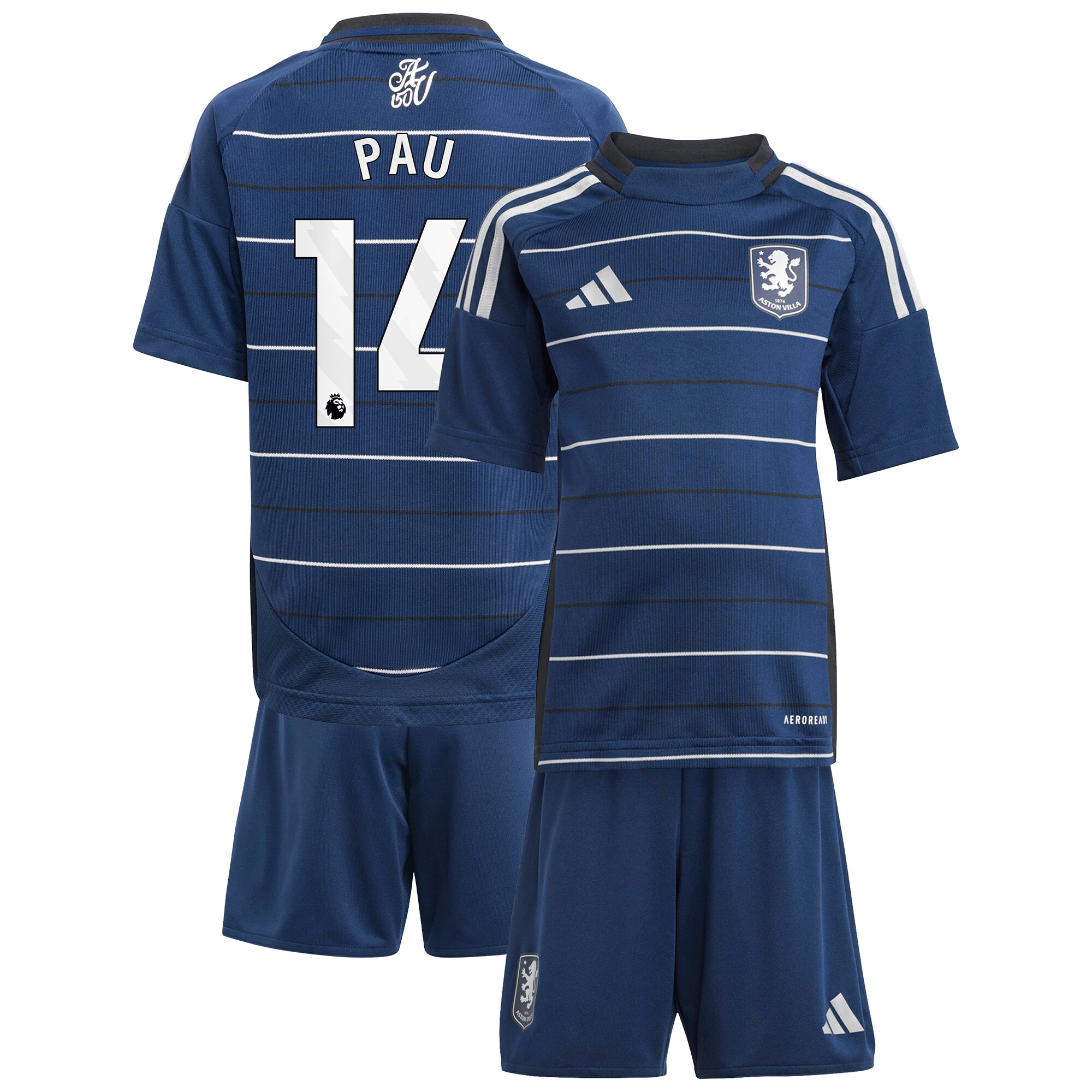 aston villa adidas third minikit 2024-25 with pau 14 printing Collection | Authentic Aston Villa Shirts