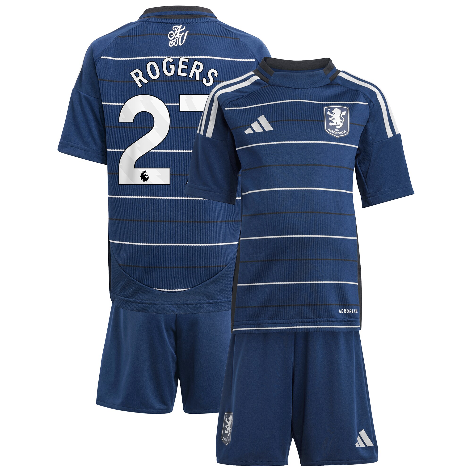aston villa adidas third minikit 2024-25 with rogers 27 printing Collection | Authentic Aston Villa Shirts