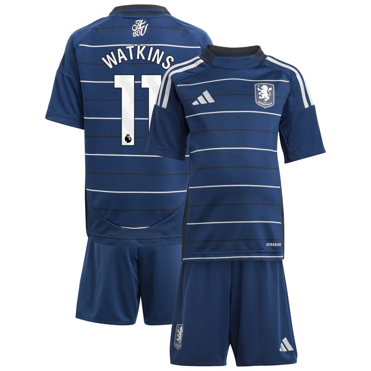 aston villa adidas third minikit 2024-25 with watkins 11 printing Collection | Authentic Aston Villa Shirts