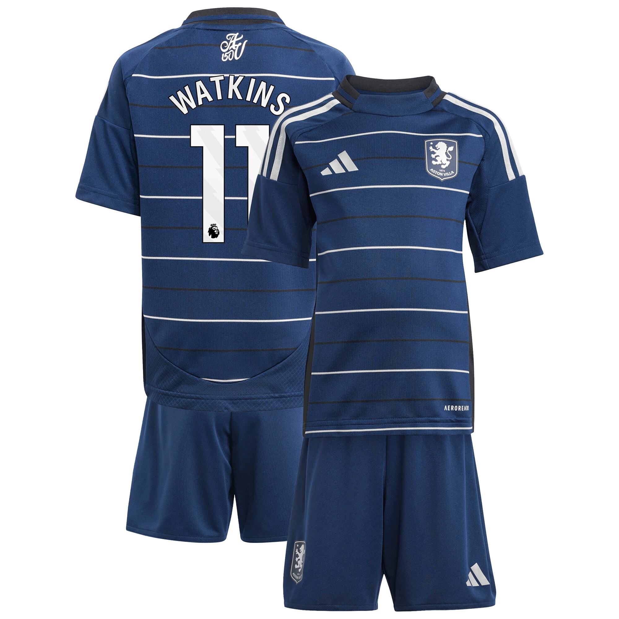 aston villa adidas third minikit 2024-25 with watkins 11 printing Collection | Authentic Aston Villa Shirts