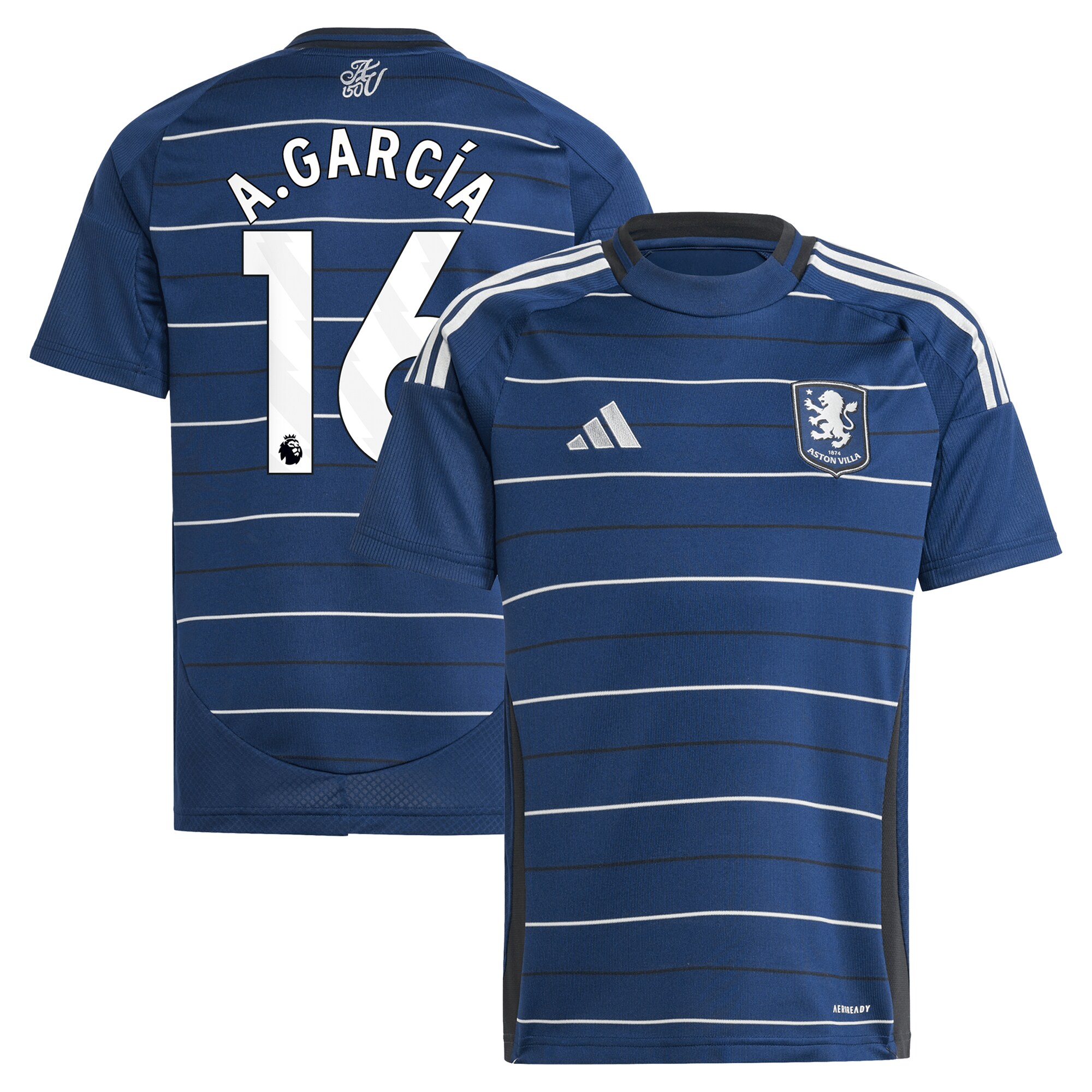 aston villa adidas third shirt 2024-25 – kids with a.garcía 16 printing Collection | Authentic Aston Villa Shirts