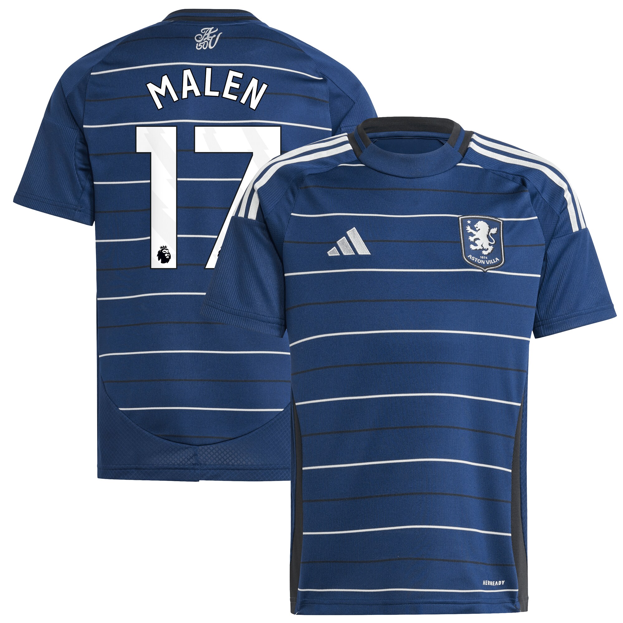 aston villa adidas third shirt 2024-25 – kids with malen 17 printing Collection | Authentic Aston Villa Shirts