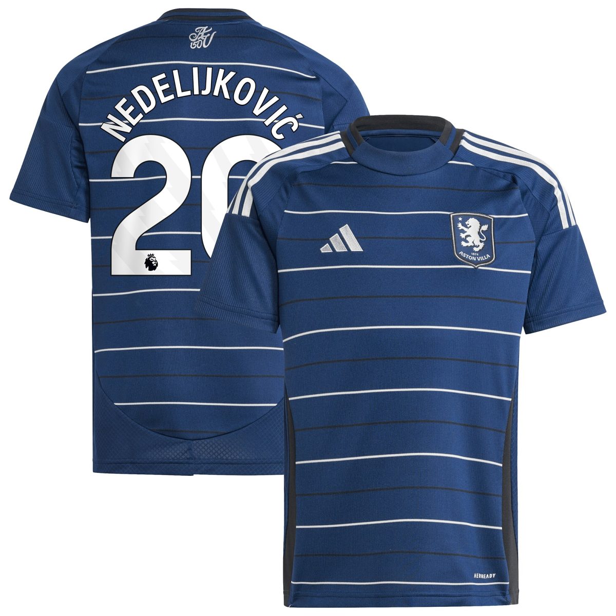 aston villa adidas third shirt 2024-25 – kids with nedeljković 20 printing Collection | Authentic Aston Villa Shirts