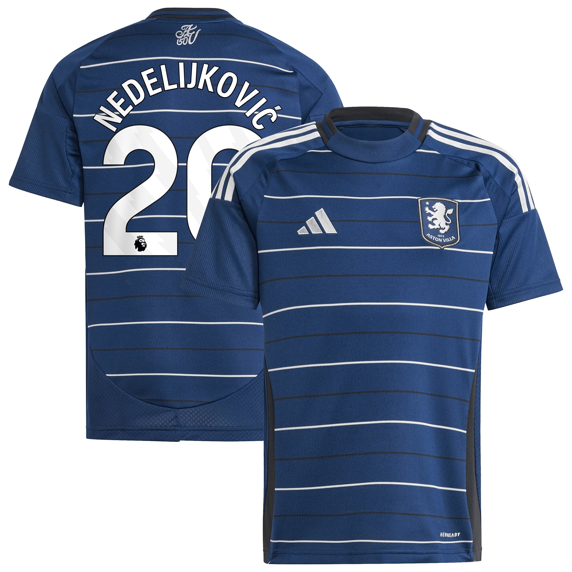 aston villa adidas third shirt 2024-25 – kids with nedeljković 20 printing Collection | Authentic Aston Villa Shirts