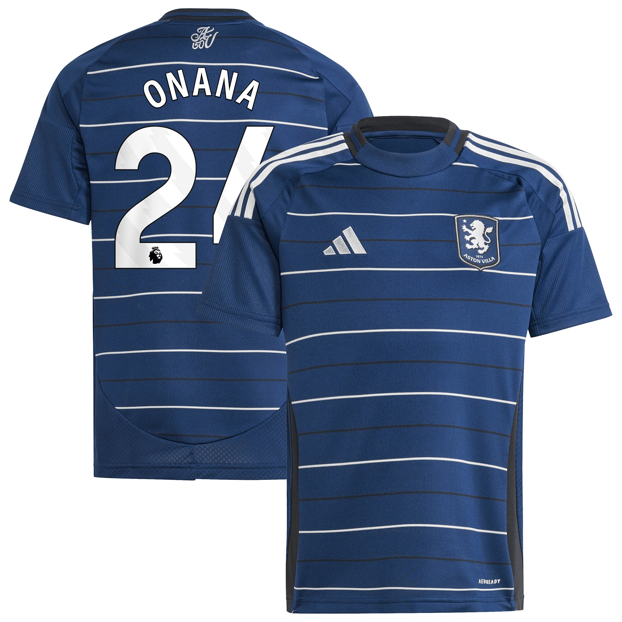 aston villa adidas third shirt 2024-25 – kids with onana 24 printing Collection | Authentic Aston Villa Shirts