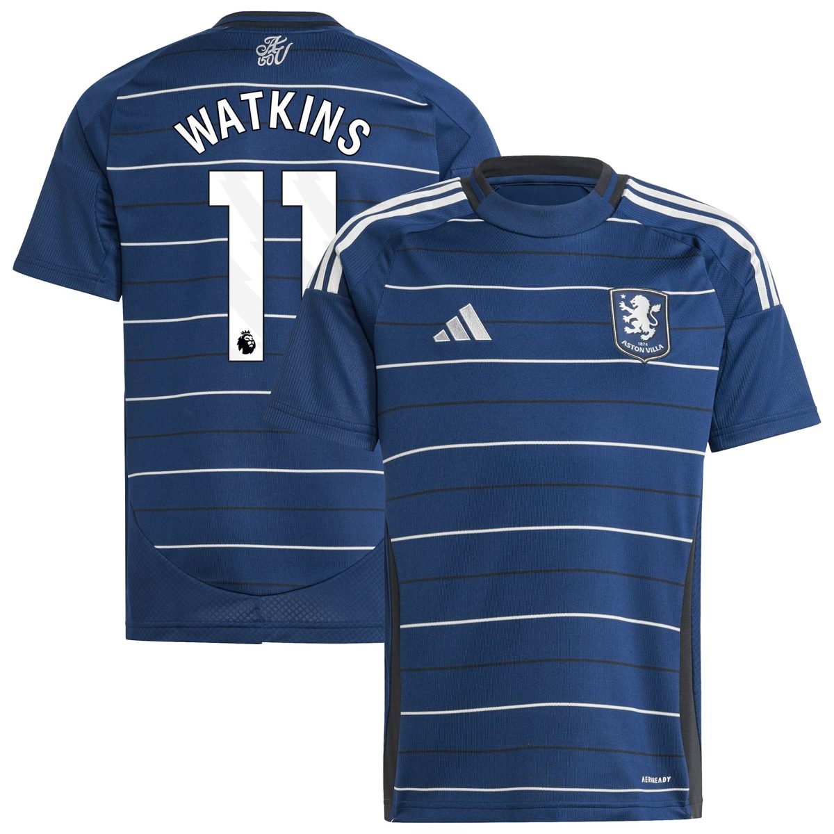 aston villa adidas third shirt 2024-25 – kids with watkins 11 printing Collection | Authentic Aston Villa Shirts