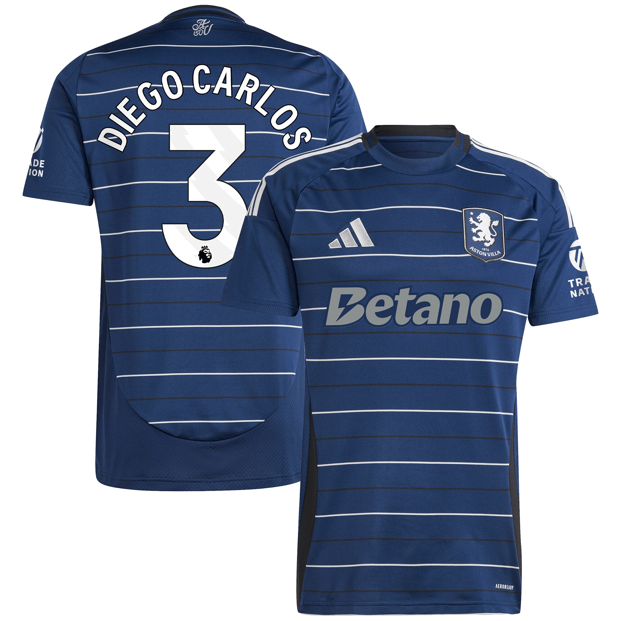 aston villa adidas third shirt 2024-25 with diego carlos 3 printing Collection | Authentic Aston Villa Shirts