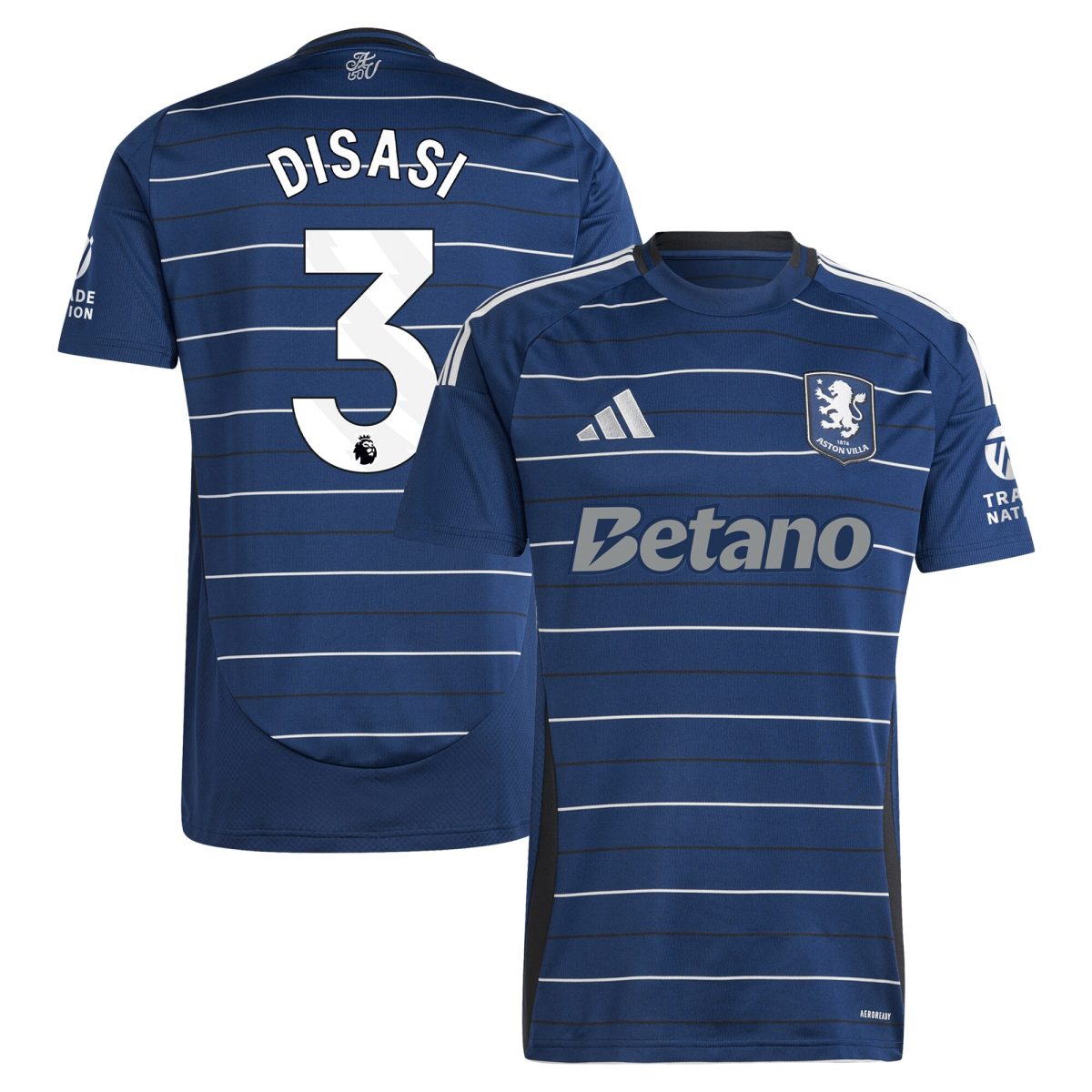 aston villa adidas third shirt 2024-25 with disasi 3 printing Collection | Authentic Aston Villa Shirts