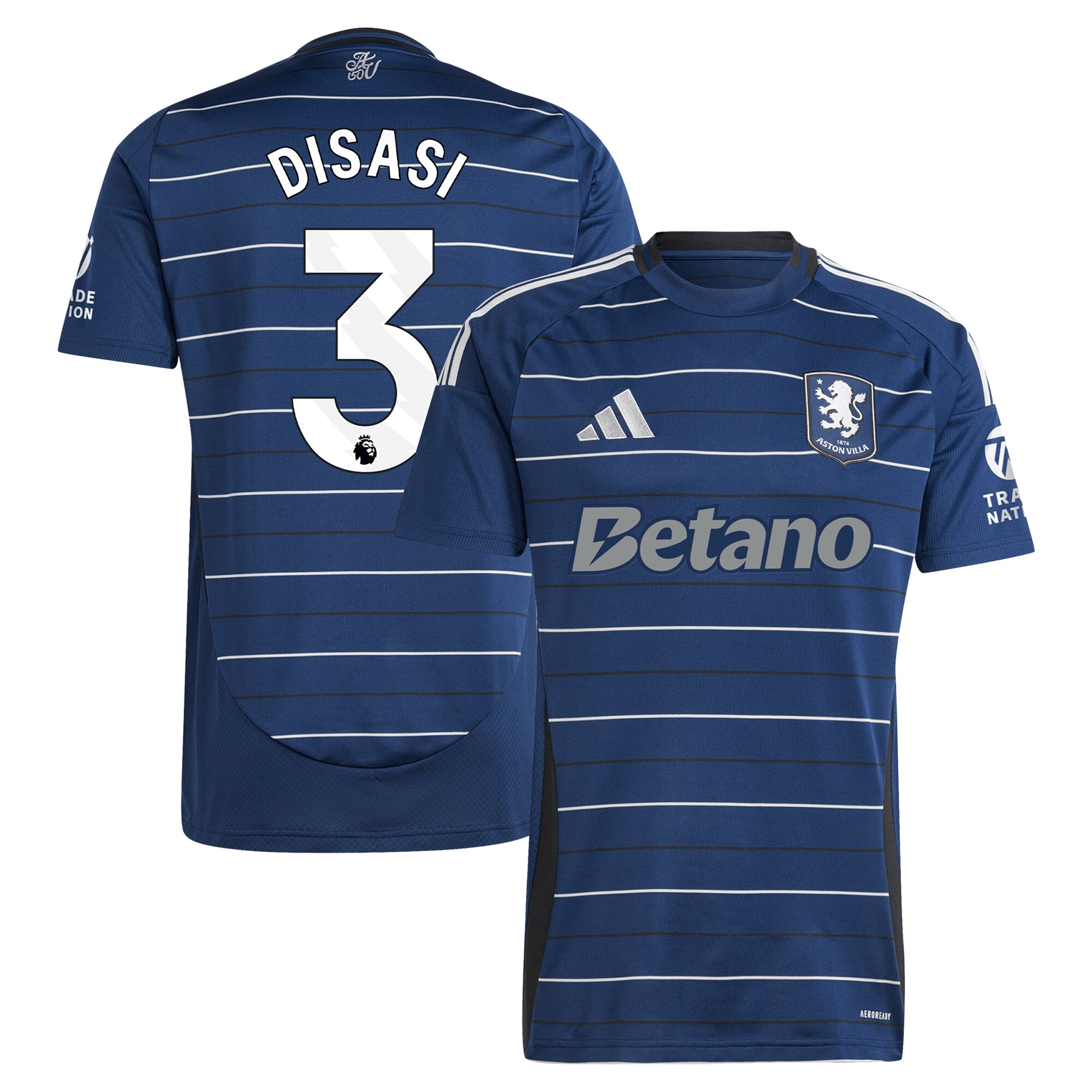 aston villa adidas third shirt 2024-25 with disasi 3 printing Collection | Authentic Aston Villa Shirts