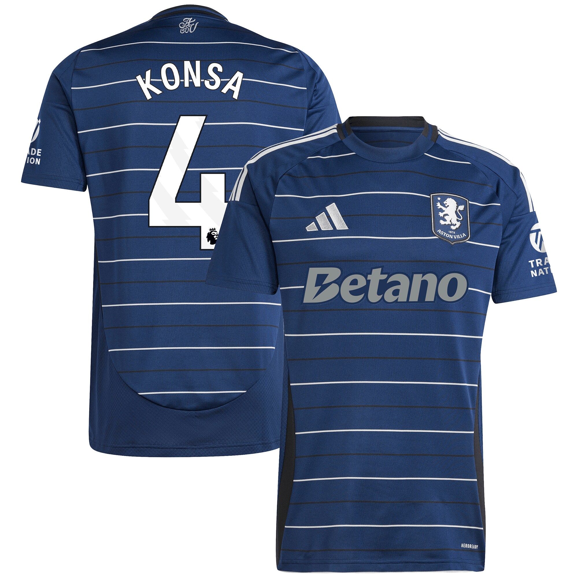 aston villa adidas third shirt 2024-25 with konsa 4 printing Collection | Authentic Aston Villa Shirts