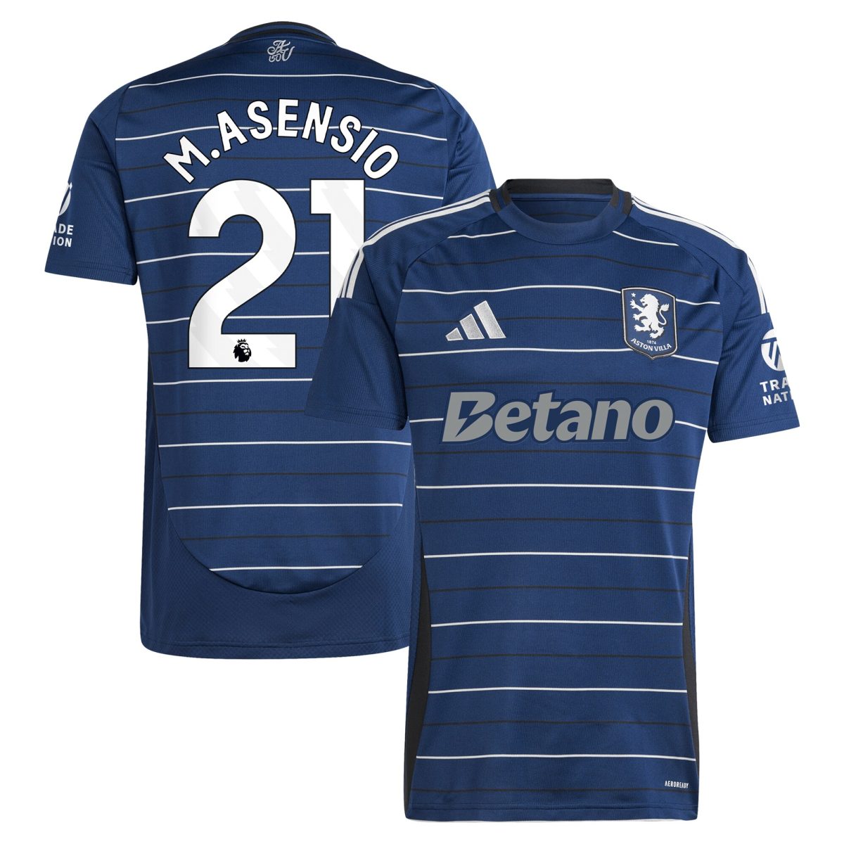 aston villa adidas third shirt 2024-25 with m.asensio 21 printing Collection | Authentic Aston Villa Shirts
