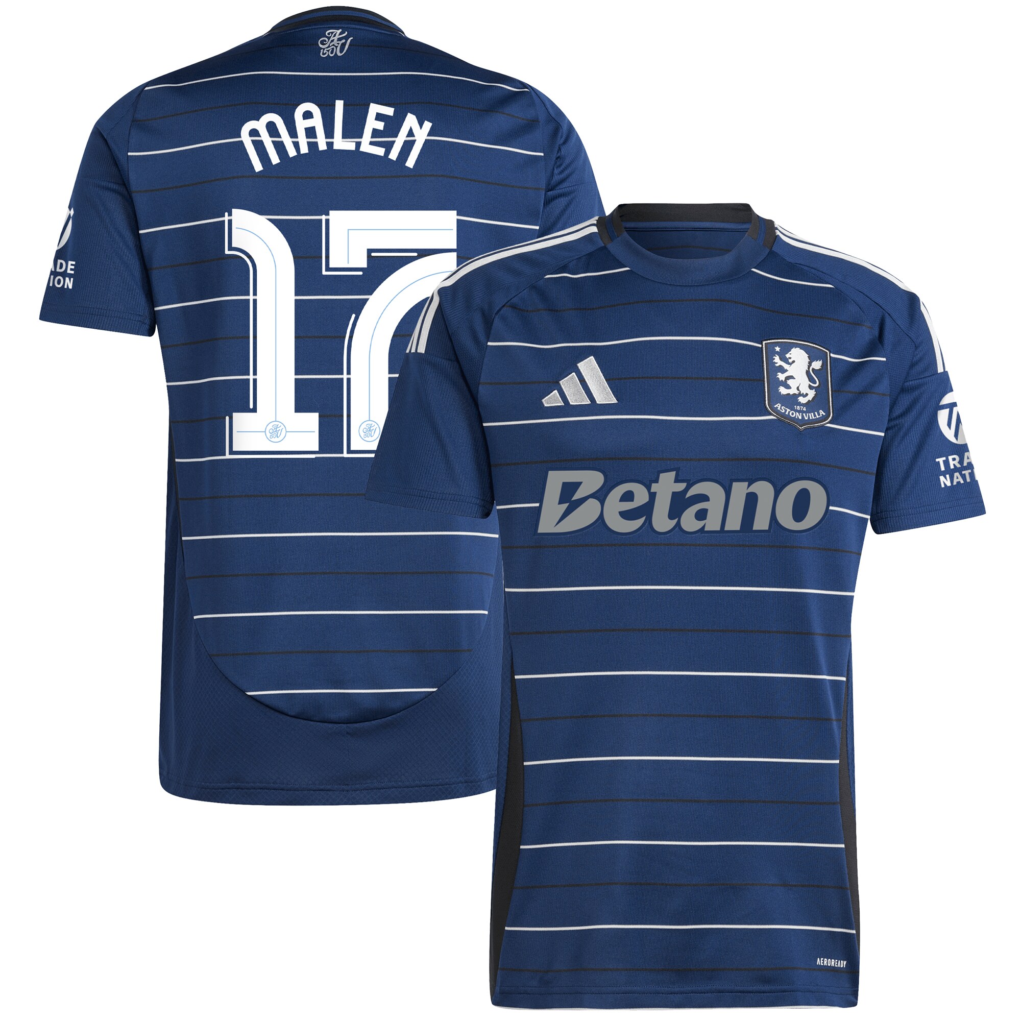 aston villa adidas third shirt 2024-25 with malen 17 cup printing Collection | Authentic Aston Villa Shirts