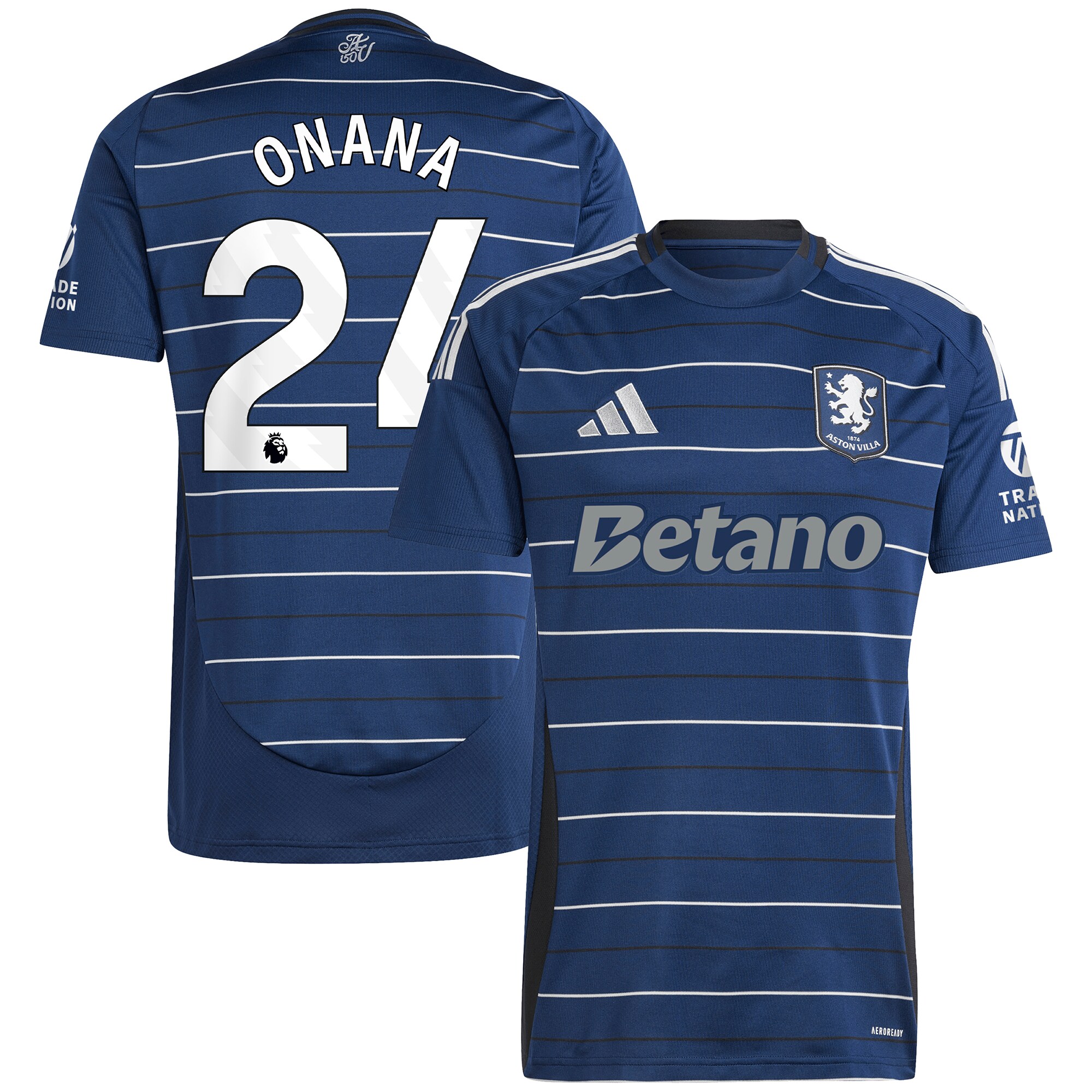 aston villa adidas third shirt 2024-25 with onana 24 printing Collection | Authentic Aston Villa Shirts