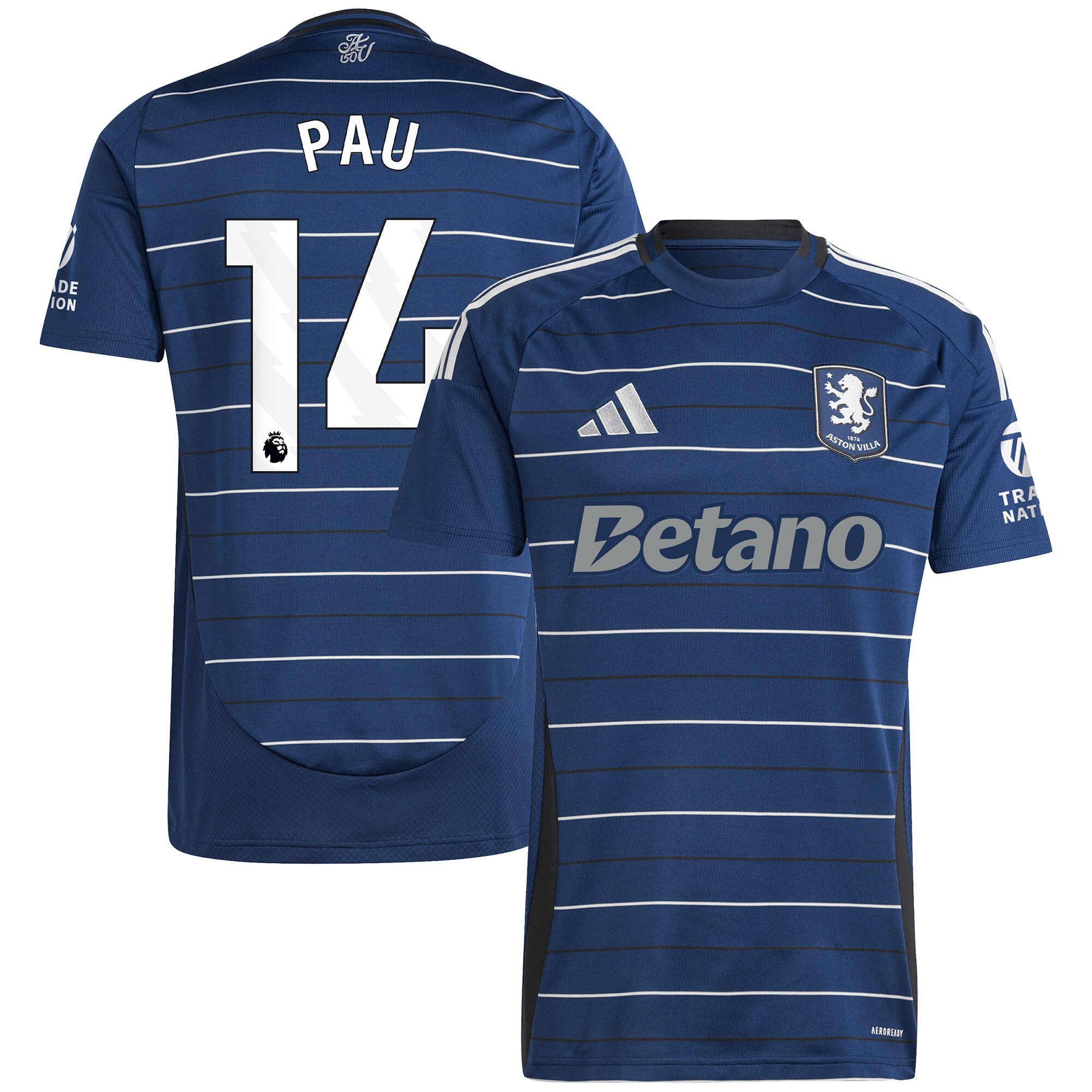 aston villa adidas third shirt 2024-25 with pau 14 printing Collection | Authentic Aston Villa Shirts