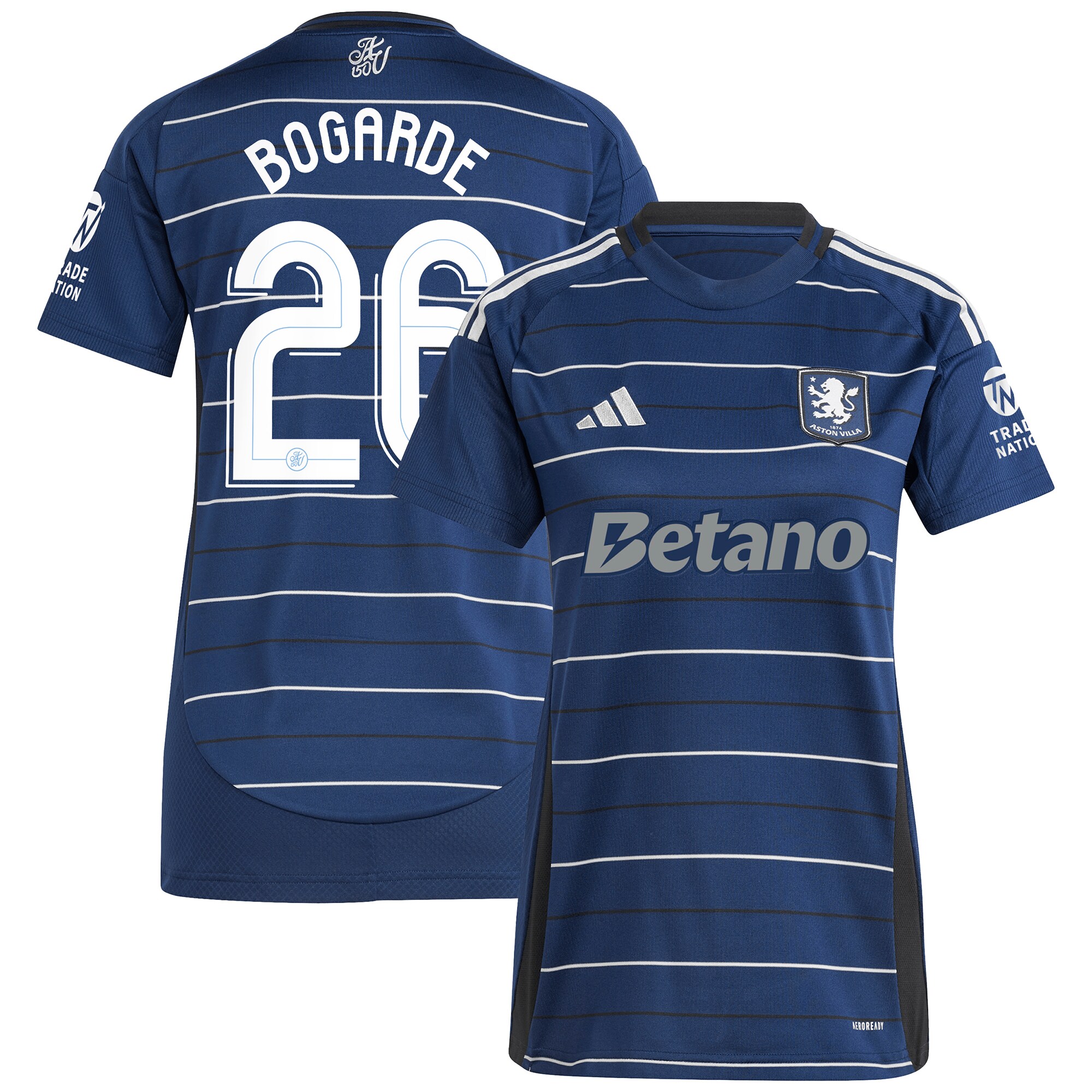 aston villa adidas third shirt 2024-25 – womens with bogarde 26 cup printing Collection | Authentic Aston Villa Shirts