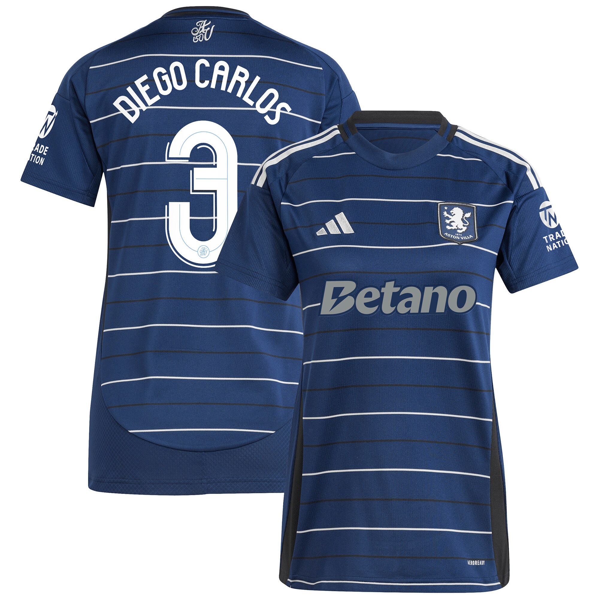 aston villa adidas third shirt 2024-25 – womens with diego carlos 3 cup printing Collection | Authentic Aston Villa Shirts