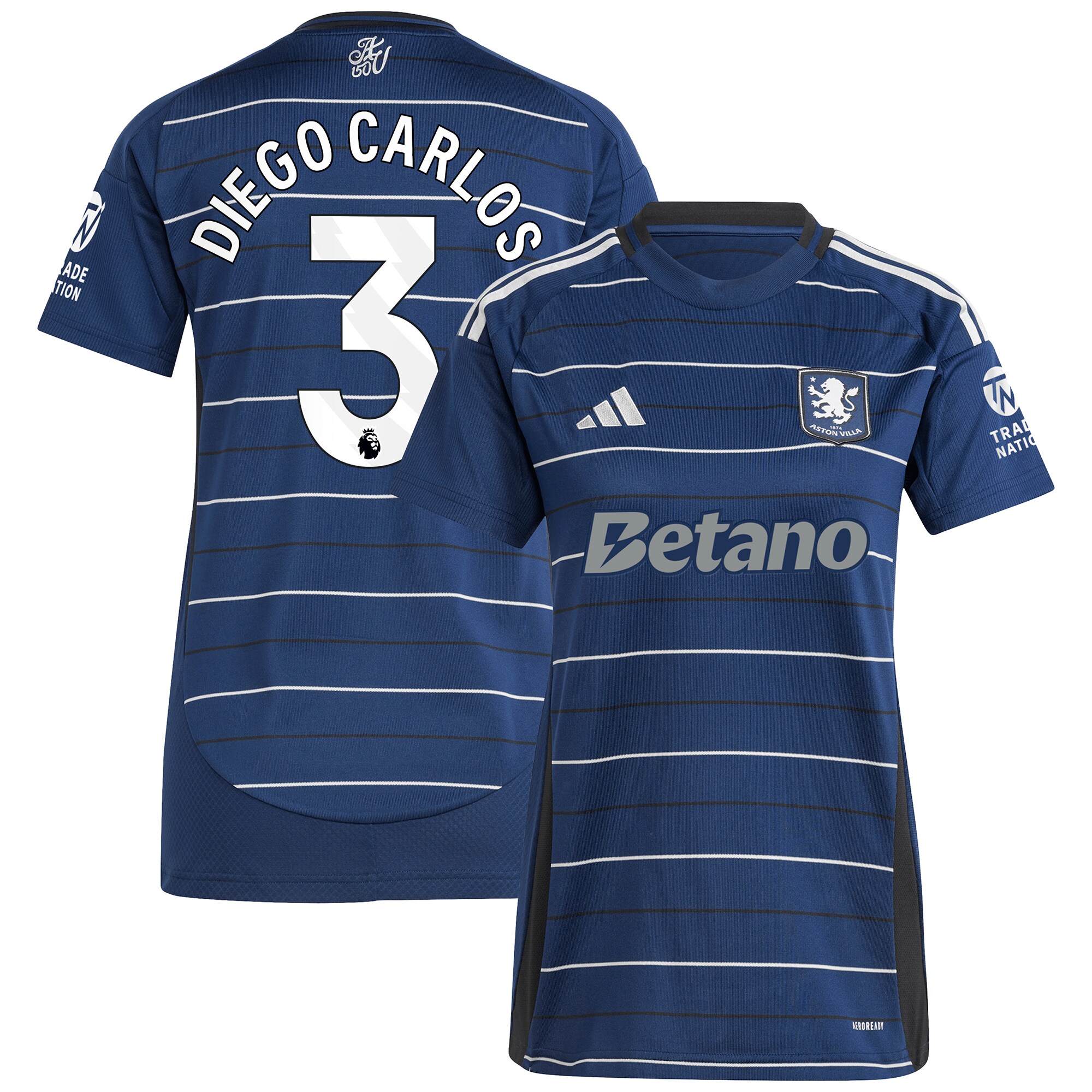 aston villa adidas third shirt 2024-25 – womens with diego carlos 3 printing Collection | Authentic Aston Villa Shirts