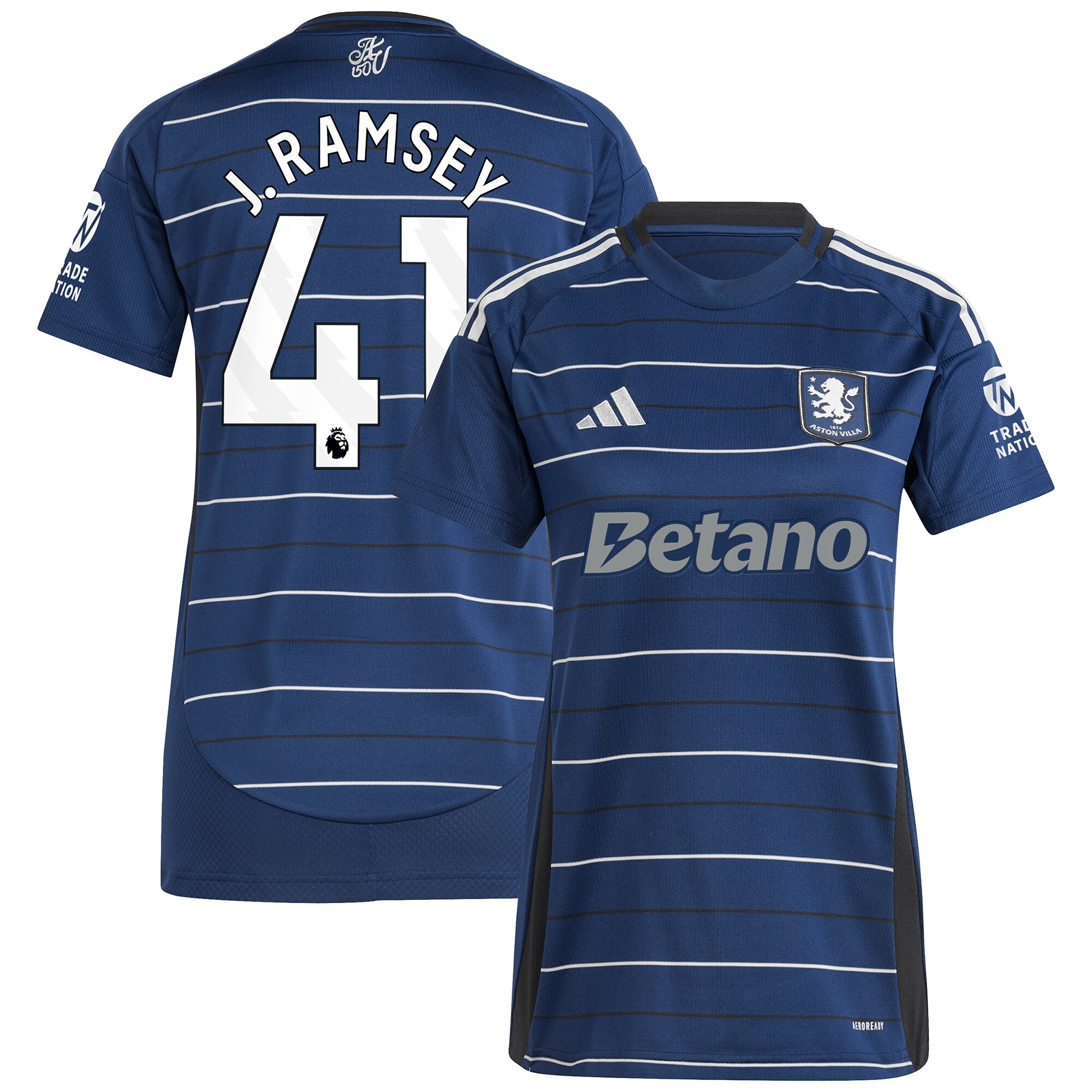 aston villa adidas third shirt 2024-25 – womens with j. ramsey 41 printing Collection | Authentic Aston Villa Shirts