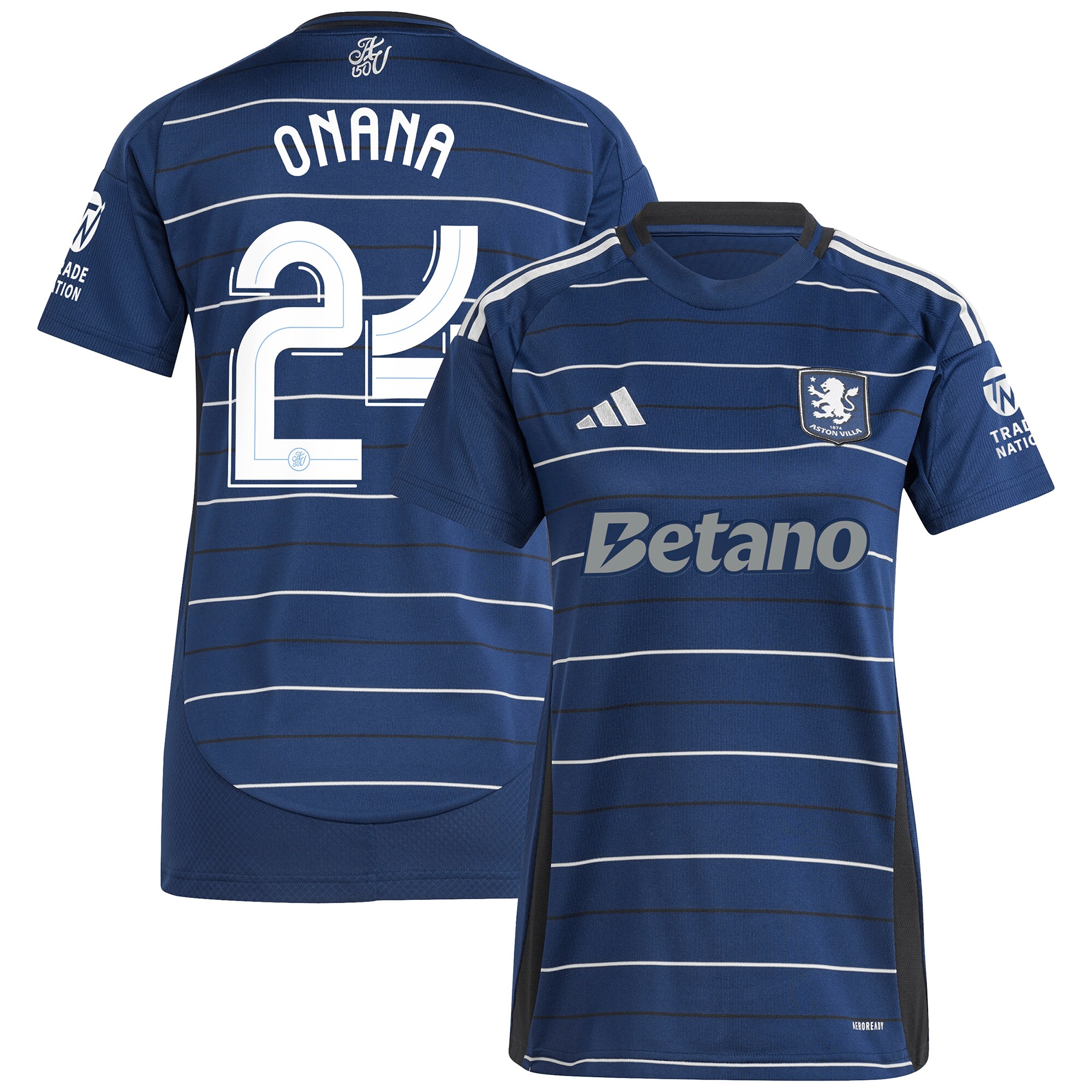 aston villa adidas third shirt 2024-25 – womens with onana 24 cup printing Collection | Authentic Aston Villa Shirts