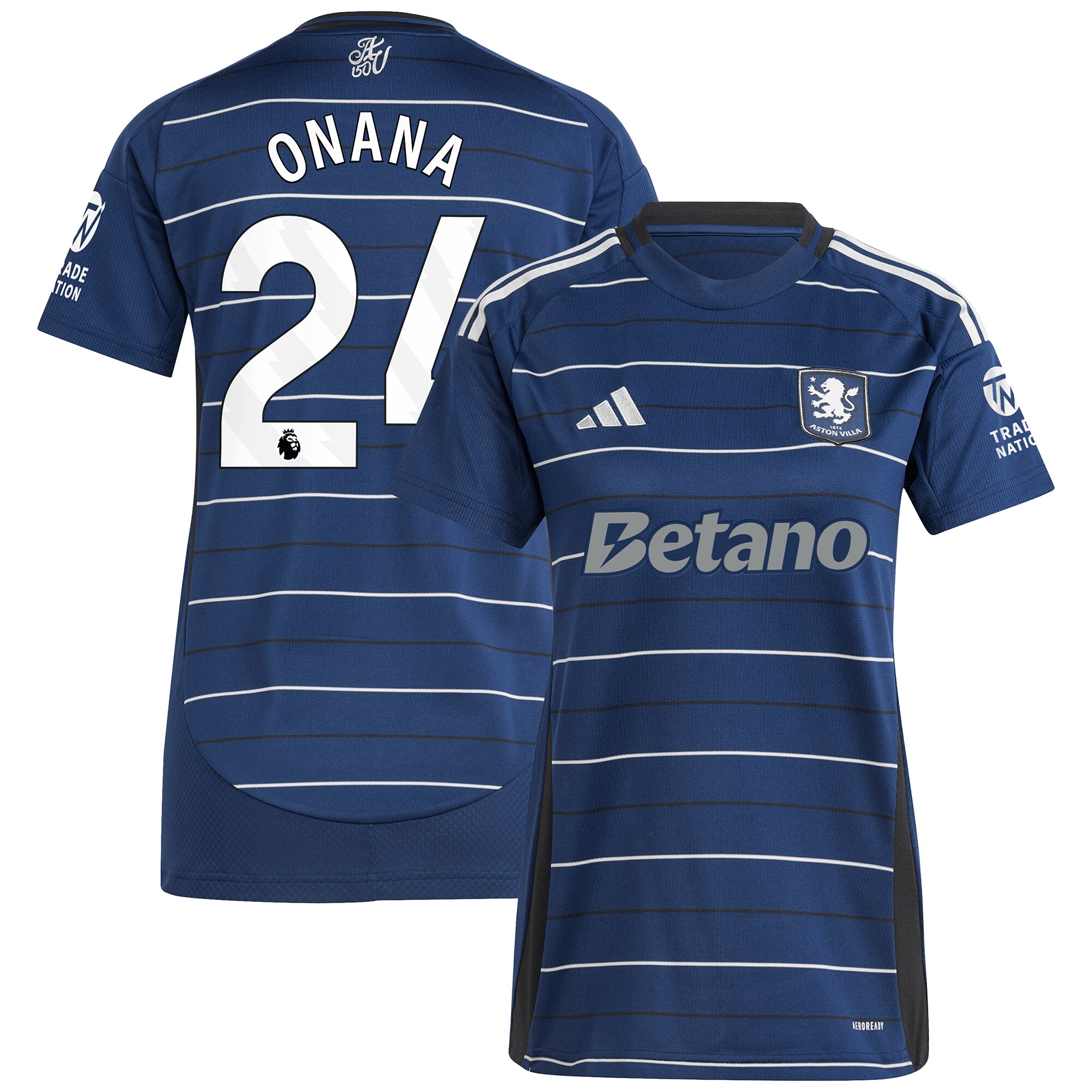 aston villa adidas third shirt 2024-25 – womens with onana 24 printing Collection | Authentic Aston Villa Shirts
