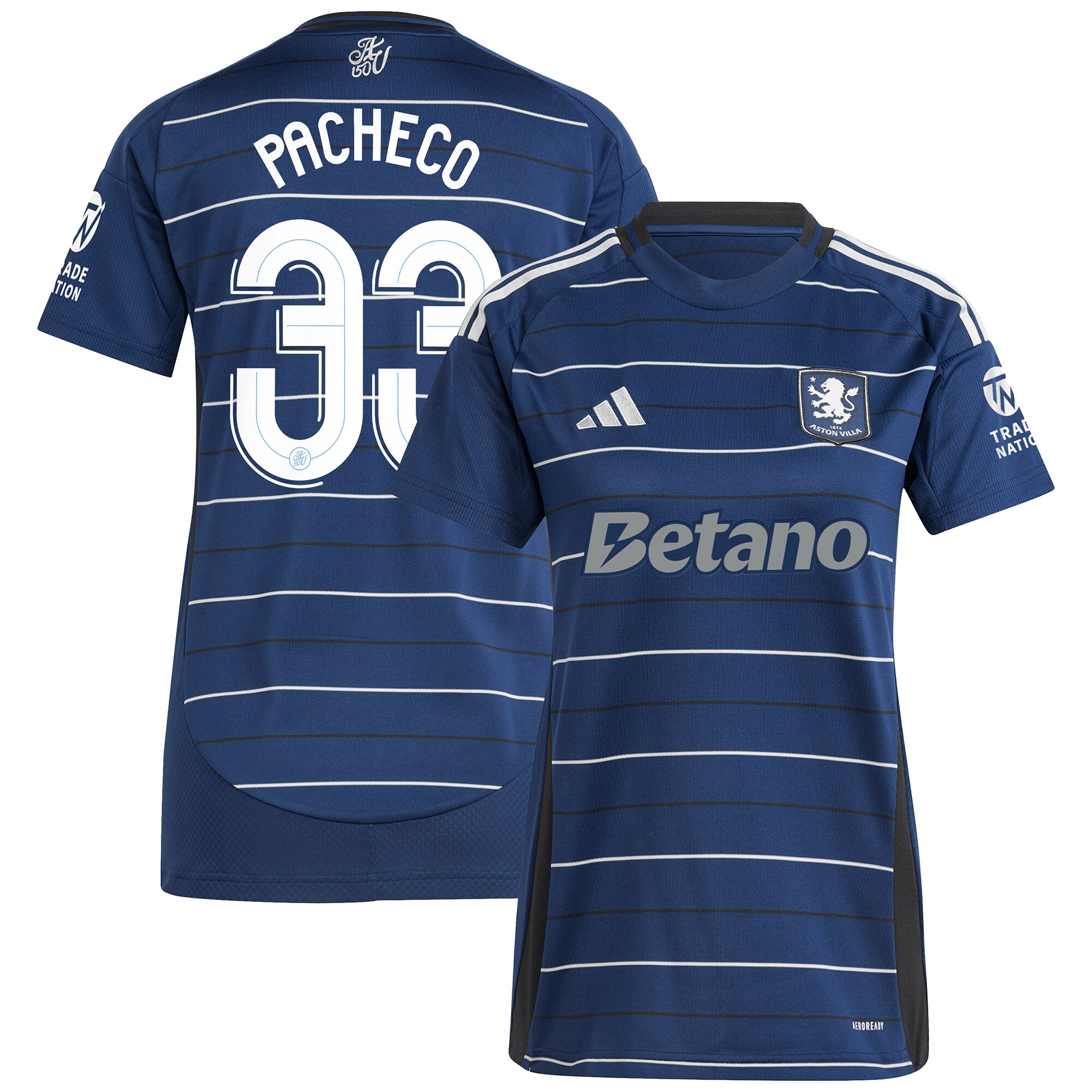 aston villa adidas third shirt 2024-25 – womens with pacheco 33 cup printing Collection | Authentic Aston Villa Shirts