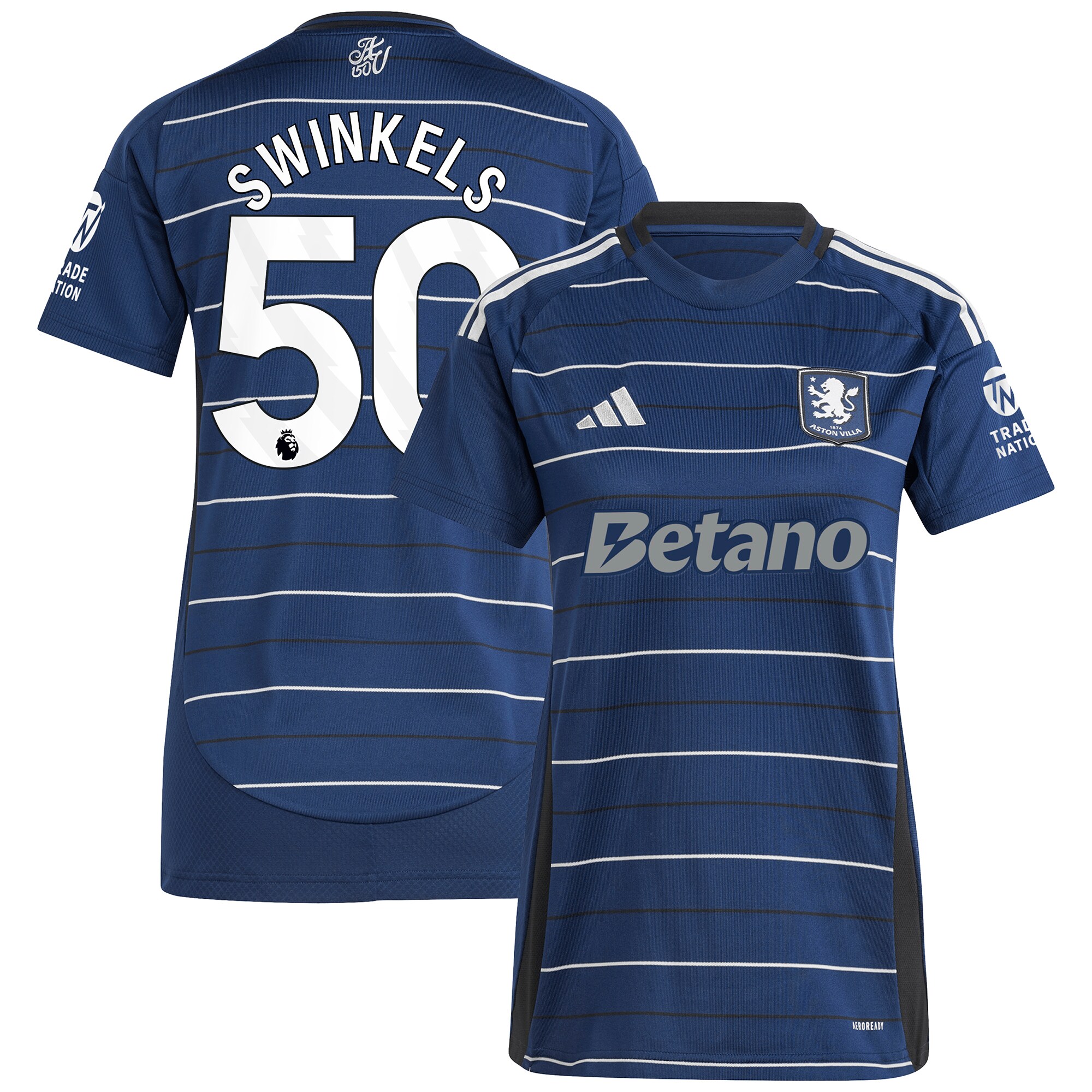 aston villa adidas third shirt 2024-25 – womens with swinkels 50 printing Collection | Authentic Aston Villa Shirts