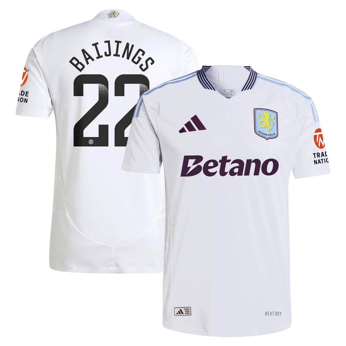 aston villa adidas wsl away authentic shirt 2024-25 with baijings 22 printing Collection | Authentic Aston Villa Shirts