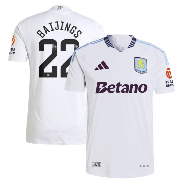 aston villa adidas wsl away authentic shirt 2024-25 with baijings 22 printing Collection | Authentic Aston Villa Shirts