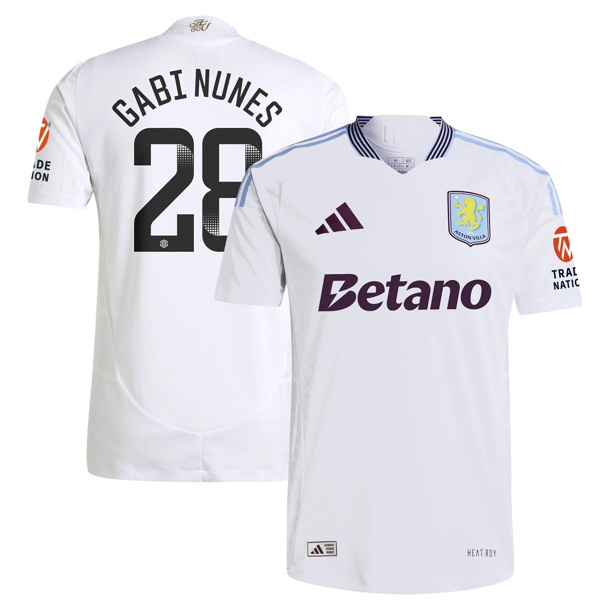 aston villa adidas wsl away authentic shirt 2024-25 with gabi nunes 28 printing Collection | Authentic Aston Villa Shirts