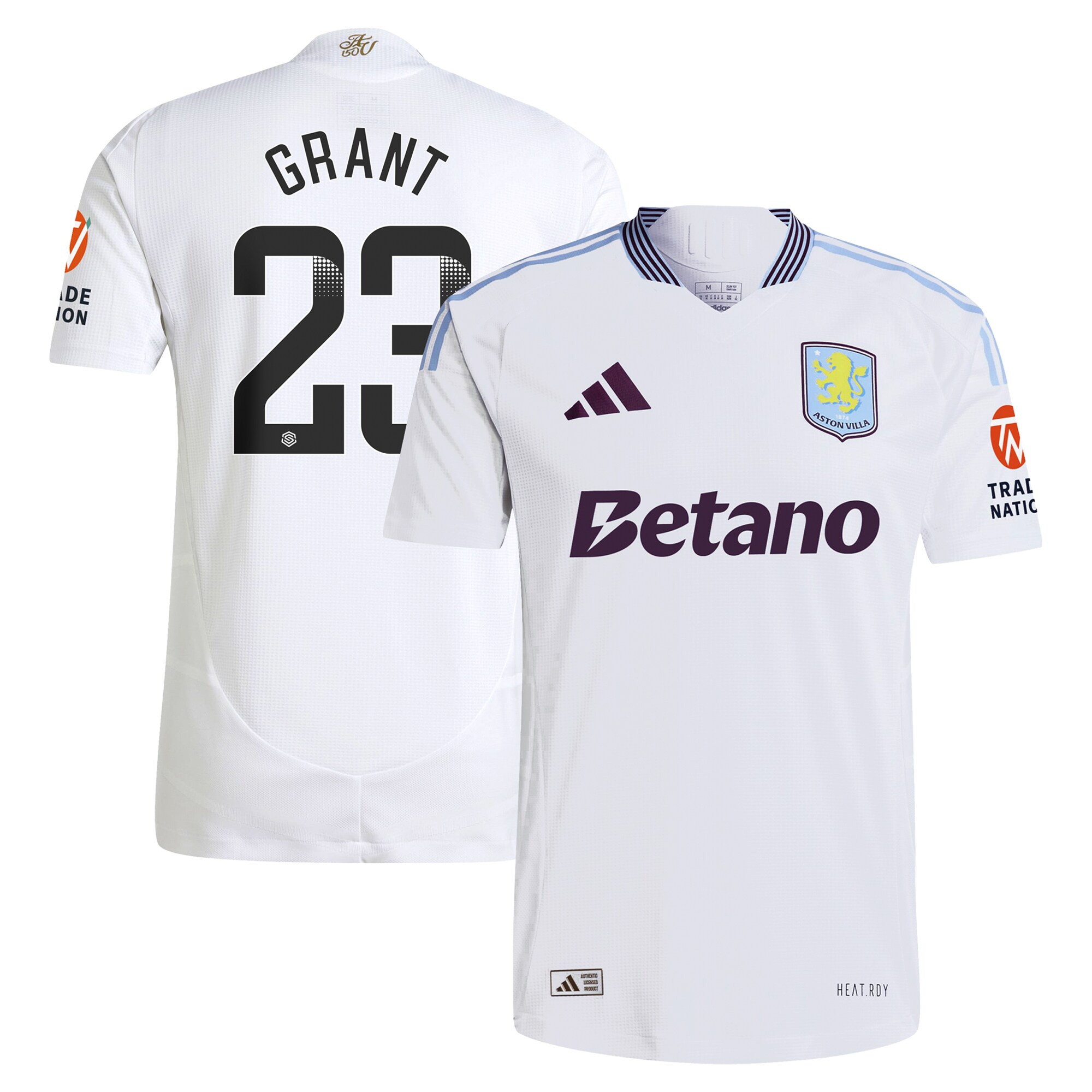 aston villa adidas wsl away authentic shirt 2024-25 with grant 23 printing Collection | Authentic Aston Villa Shirts