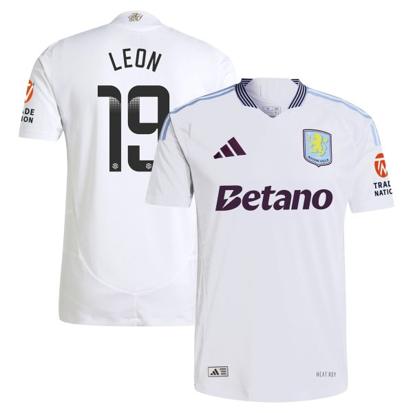 aston villa adidas wsl away authentic shirt 2024-25 with leon 19 printing Collection | Authentic Aston Villa Shirts
