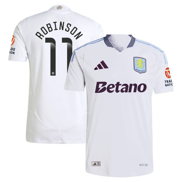aston villa adidas wsl away authentic shirt 2024-25 with robinson 11 printing Collection | Authentic Aston Villa Shirts