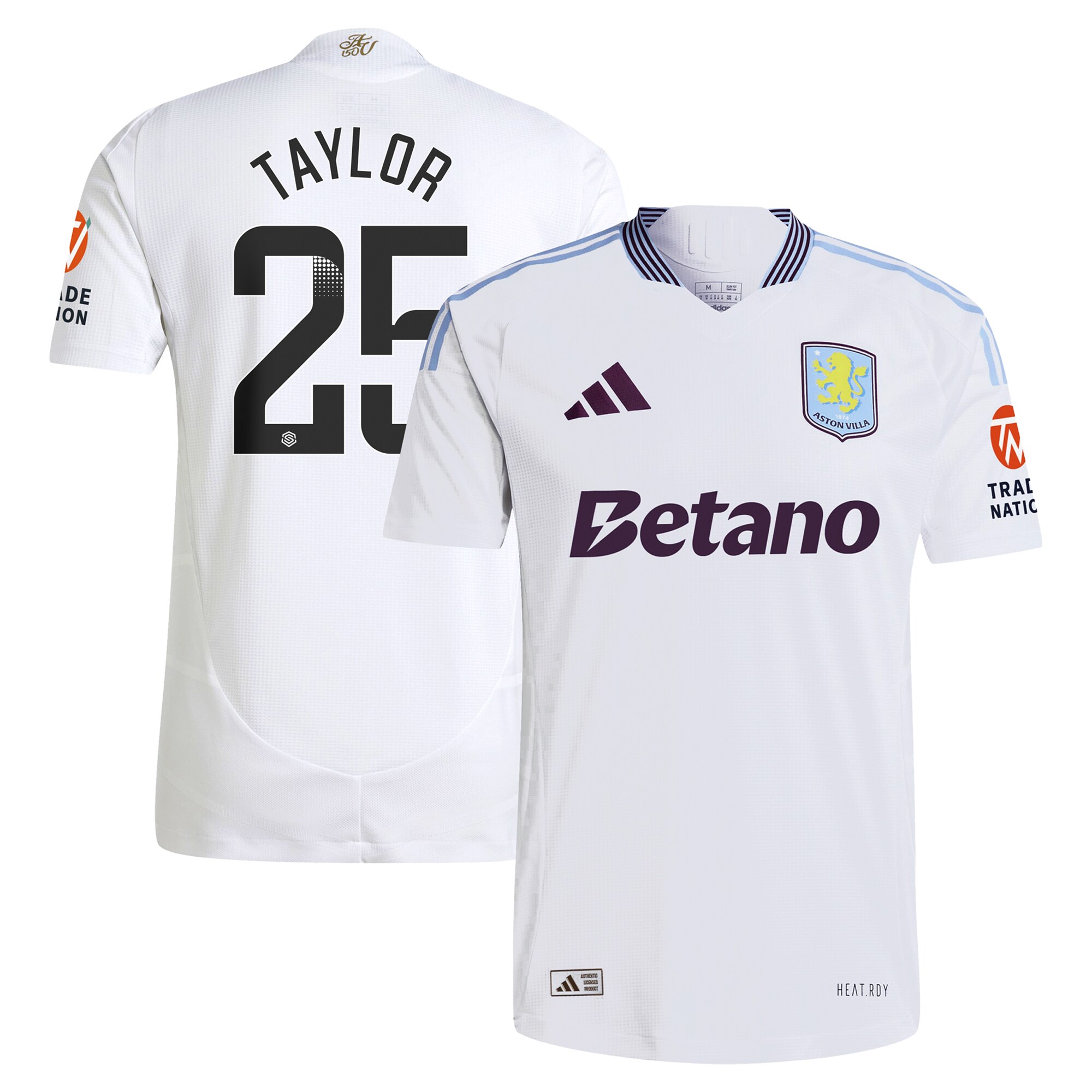aston villa adidas wsl away authentic shirt 2024-25 with taylor 25 printing Collection | Authentic Aston Villa Shirts
