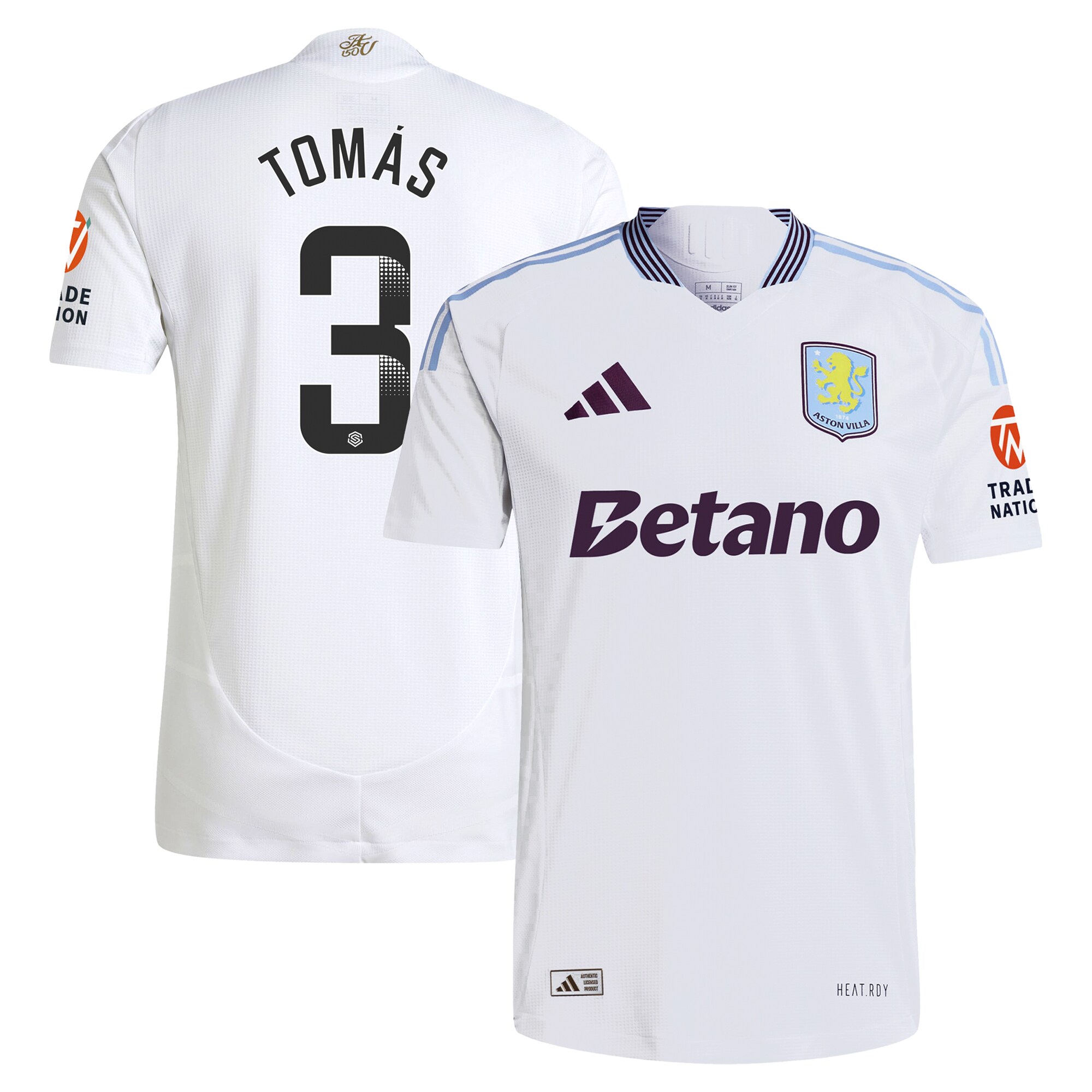 aston villa adidas wsl away authentic shirt 2024-25 with tomás 3 printing Collection | Authentic Aston Villa Shirts