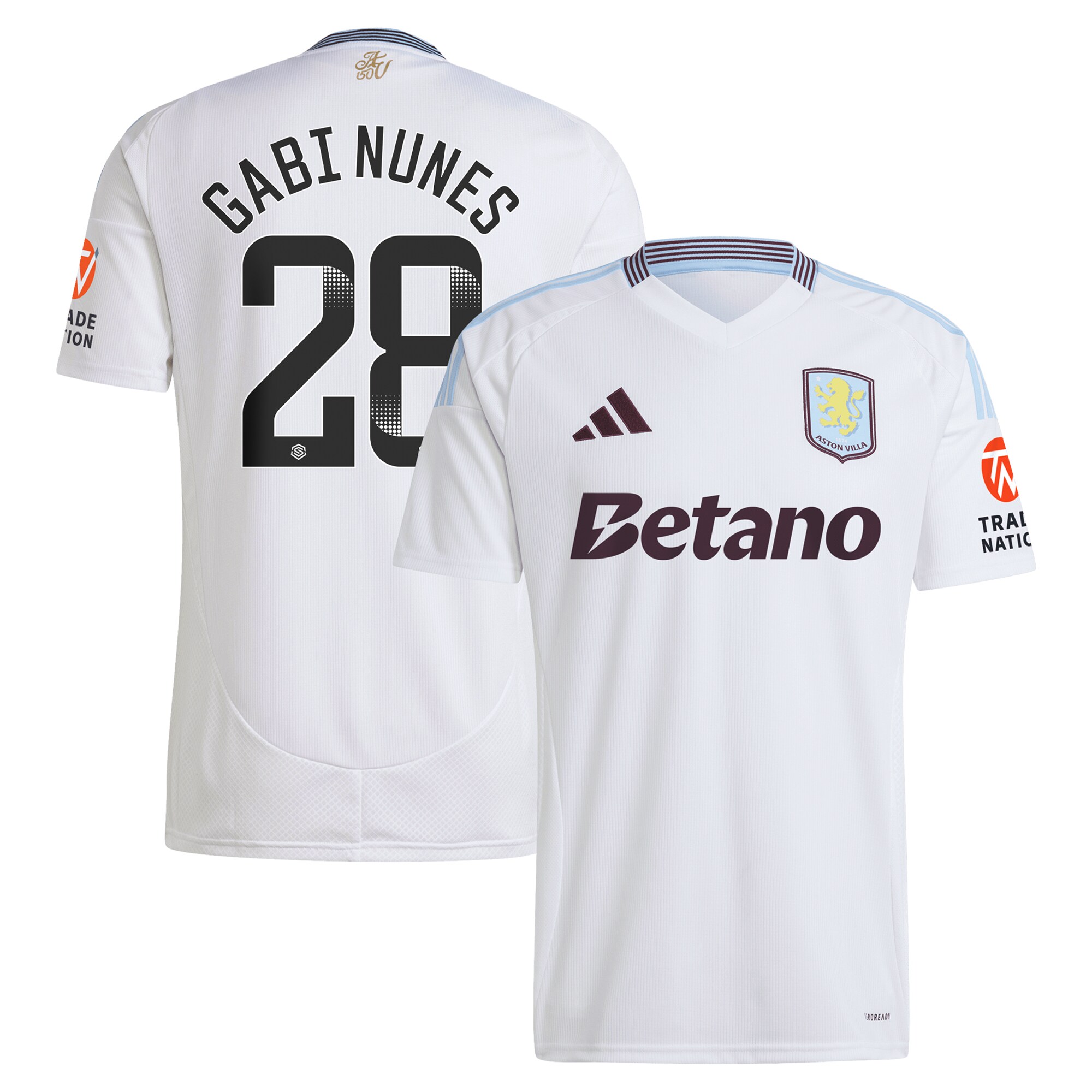 aston villa adidas wsl away shirt 2024-25 with gabi nunes 28 printing Collection | Authentic Aston Villa Shirts