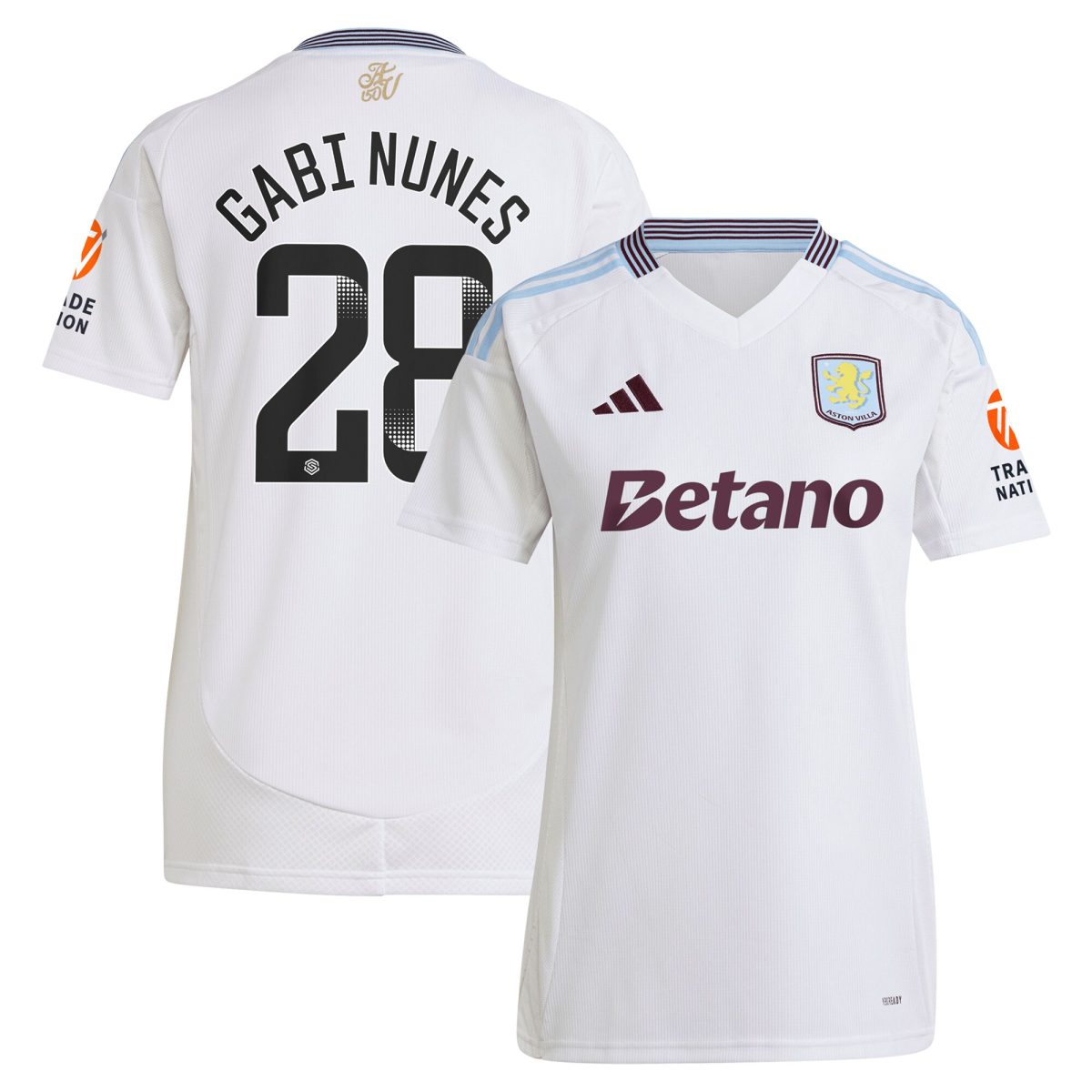aston villa adidas wsl away shirt 2024-25 – womens with gabi nunes 28 printing Collection | Authentic Aston Villa Shirts