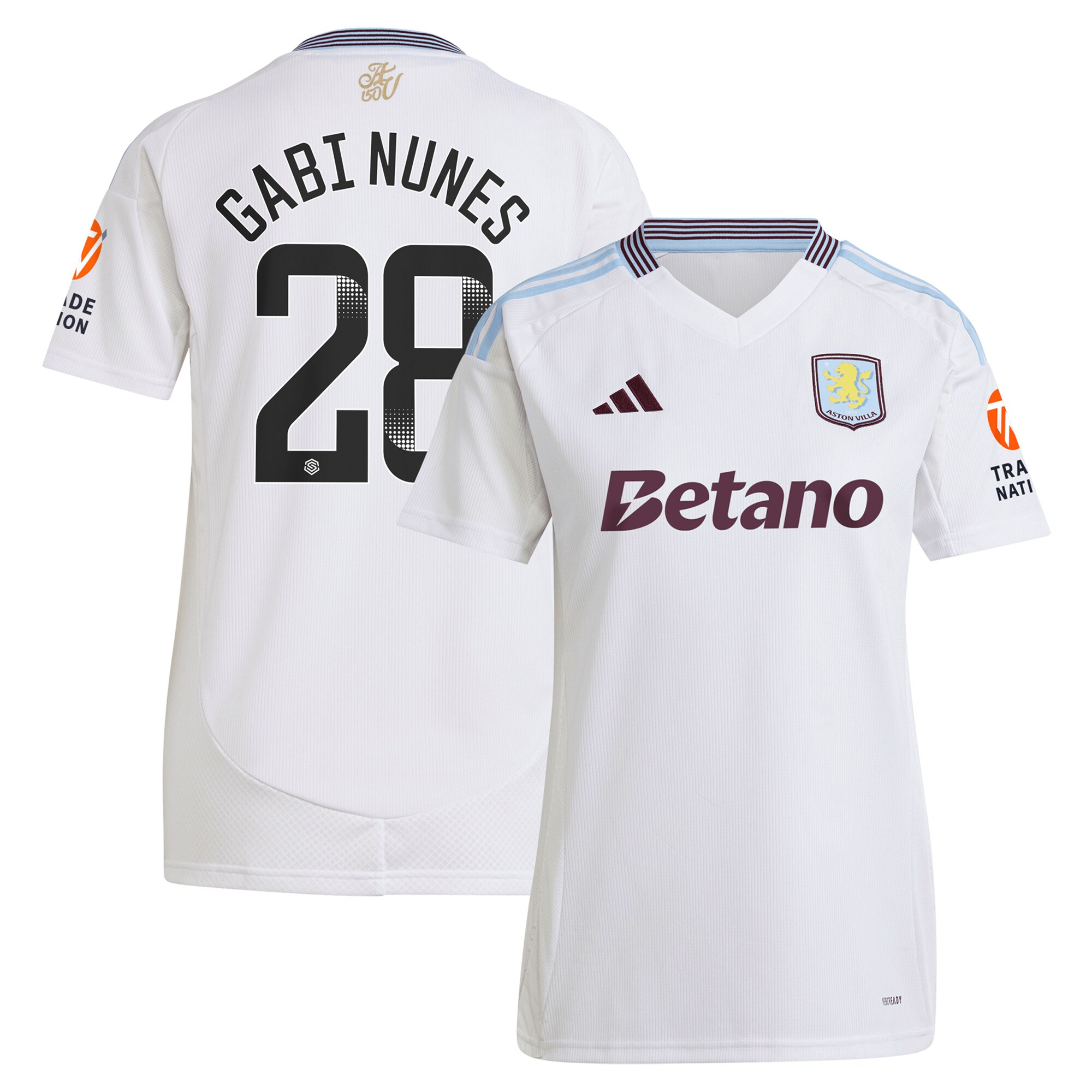 aston villa adidas wsl away shirt 2024-25 – womens with gabi nunes 28 printing Collection | Authentic Aston Villa Shirts