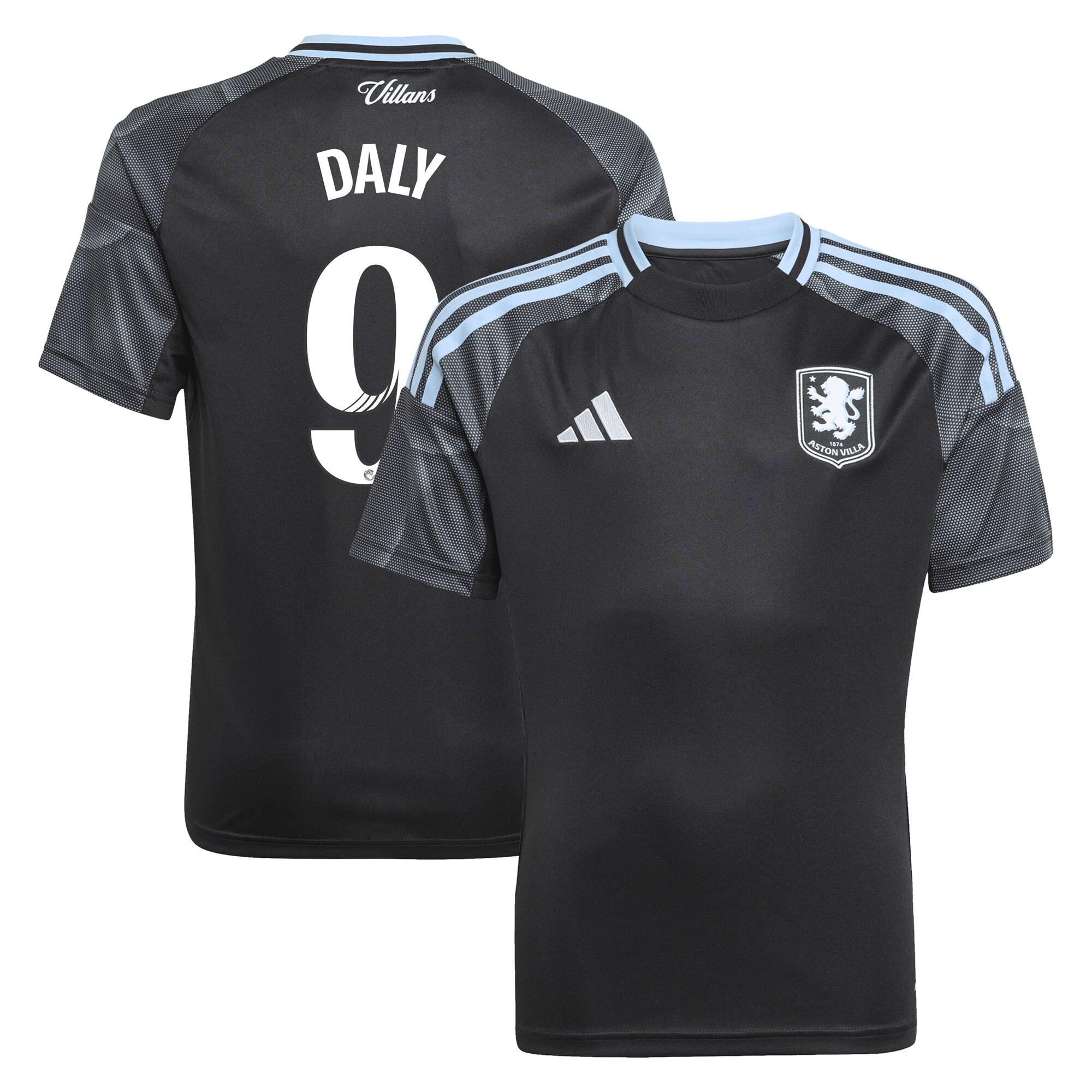 aston villa adidas wsl away shirt 2025-26 – kids with daly 9 printing Collection | Authentic Aston Villa Shirts