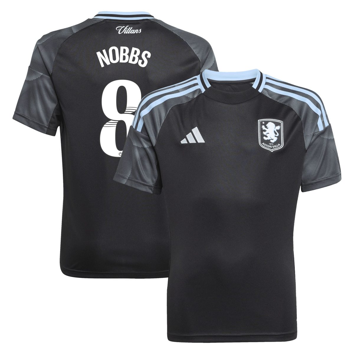 aston villa adidas wsl away shirt 2025-26 – kids with nobbs 8 printing Collection | Authentic Aston Villa Shirts