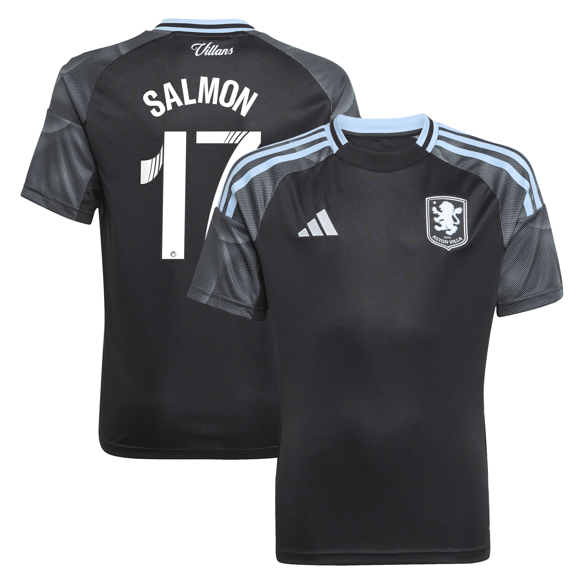 aston villa adidas wsl away shirt 2025-26 – kids with salmon 17 printing Collection | Authentic Aston Villa Shirts