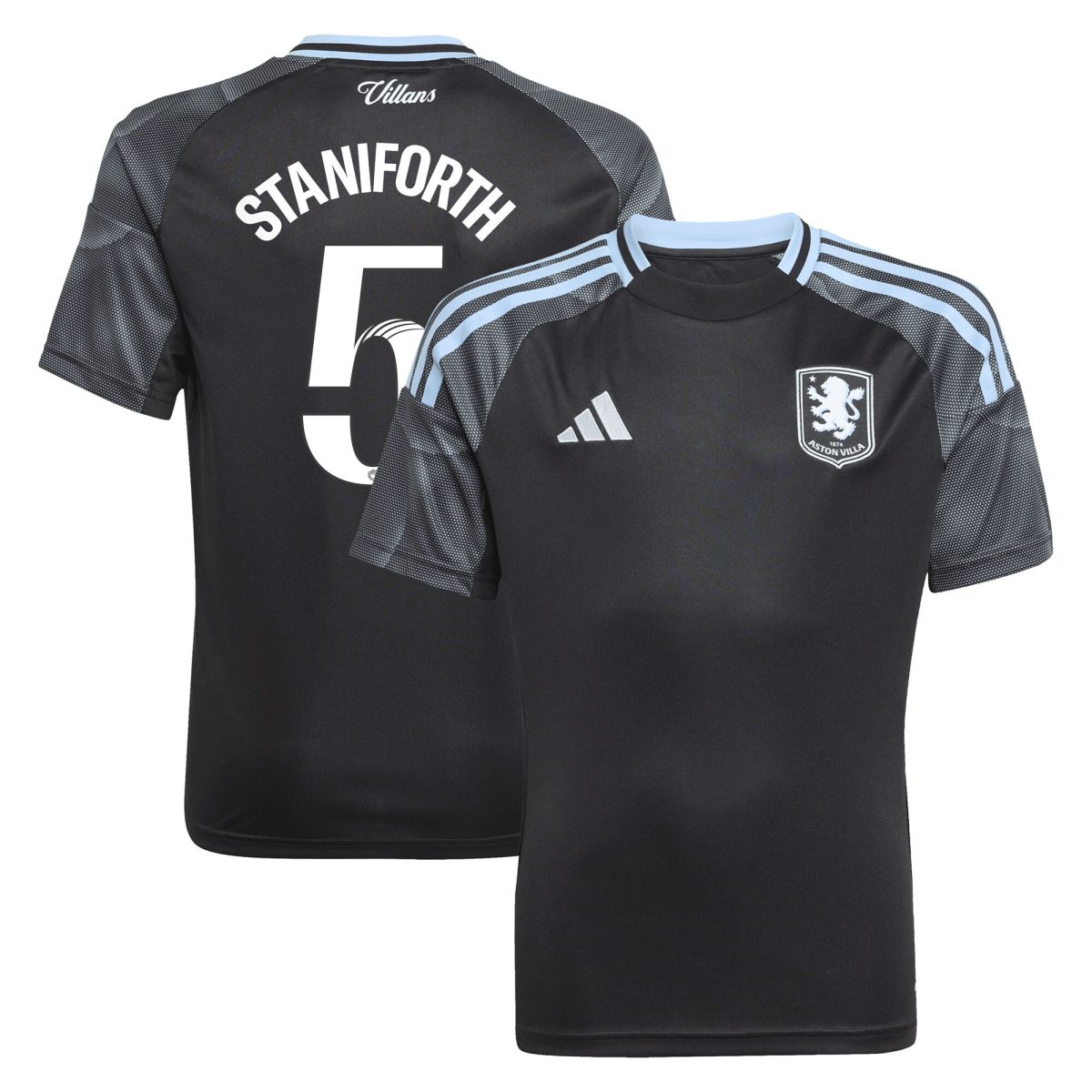aston villa adidas wsl away shirt 2025-26 – kids with staniforth 5 printing Collection | Authentic Aston Villa Shirts