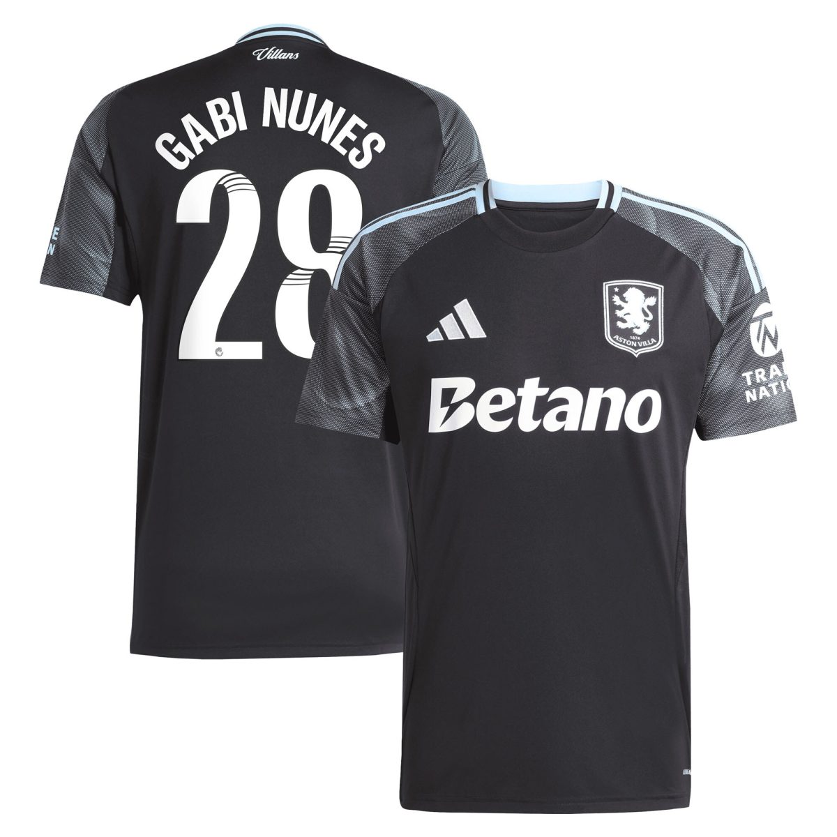 aston villa adidas wsl away shirt 2025-26 with gabi nunes 28 printing Collection | Authentic Aston Villa Shirts