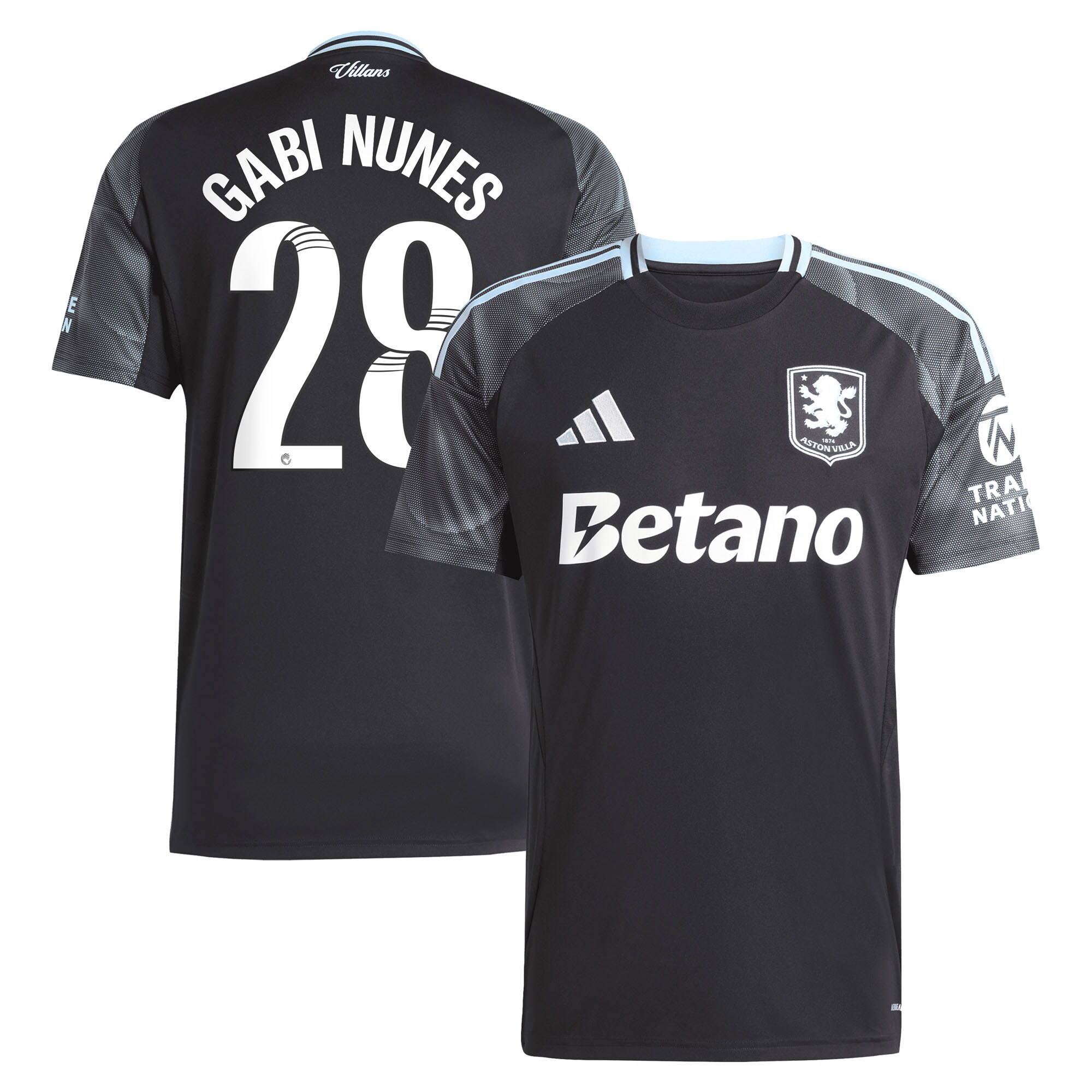 aston villa adidas wsl away shirt 2025-26 with gabi nunes 28 printing Collection | Authentic Aston Villa Shirts
